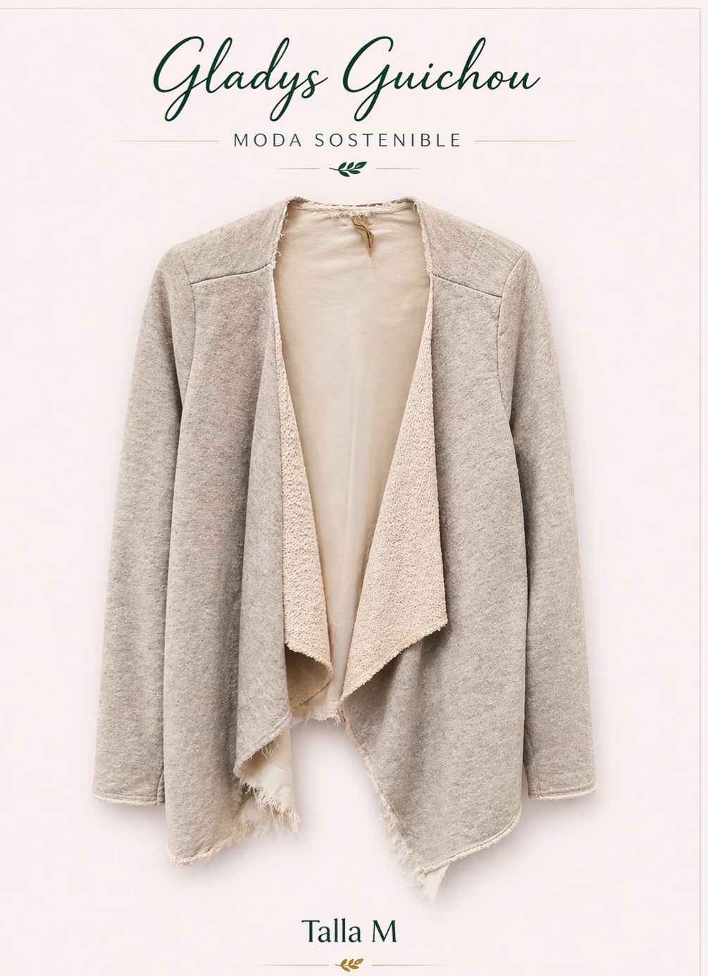 Cardigan gris claro sostenible