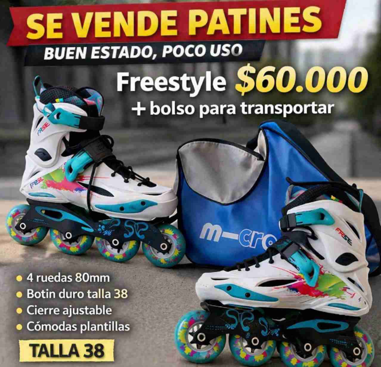 Patines Freestyle con bolsa