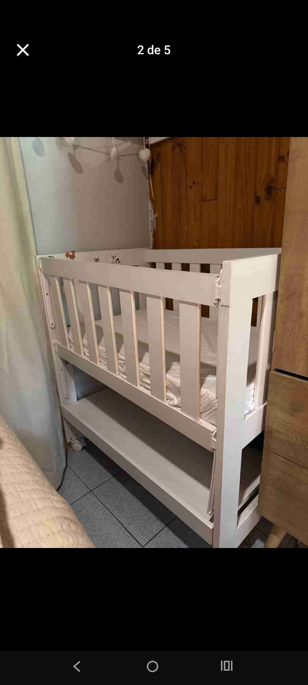 Cuna de bebé blanca - miniatura 1