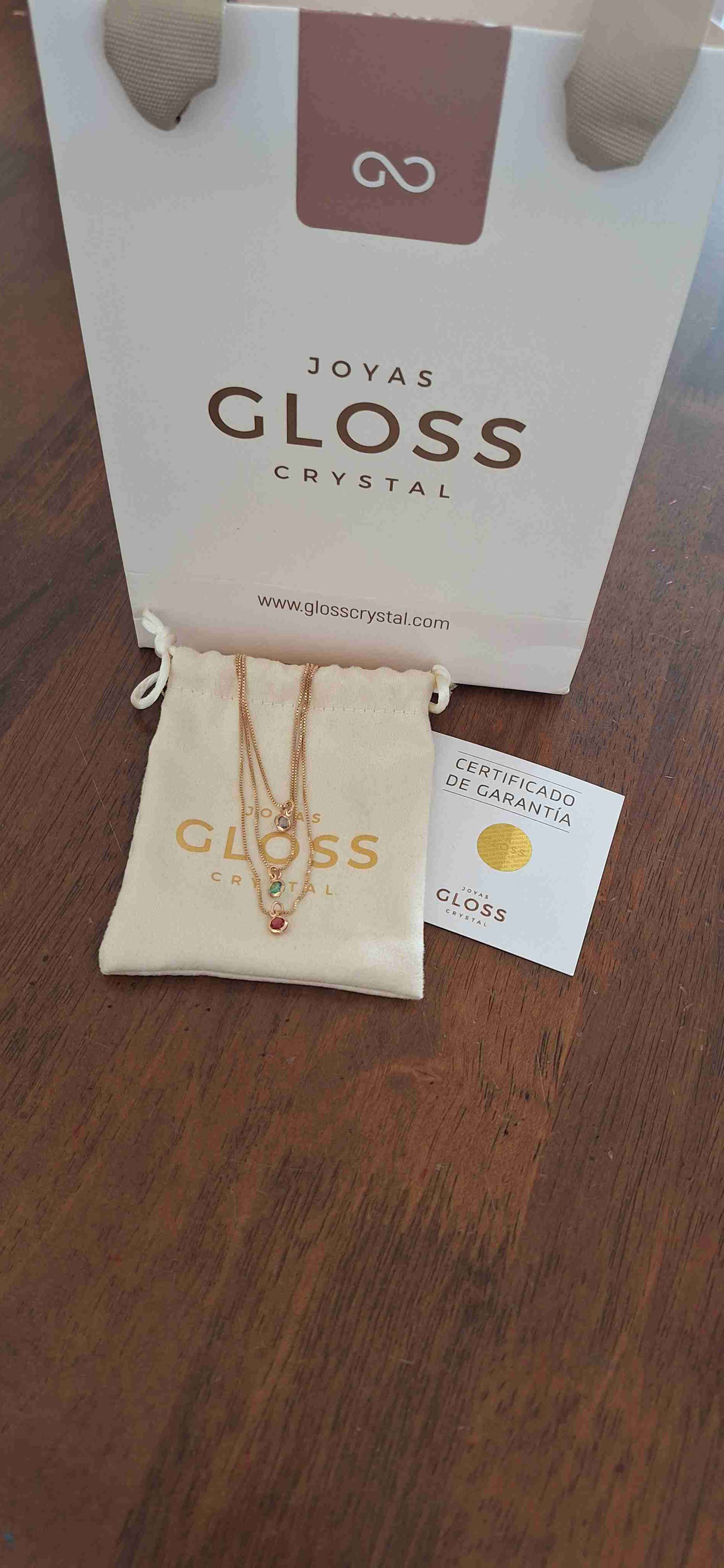 Collar Gloss Crystal dorado triple arcoiris - miniatura 1