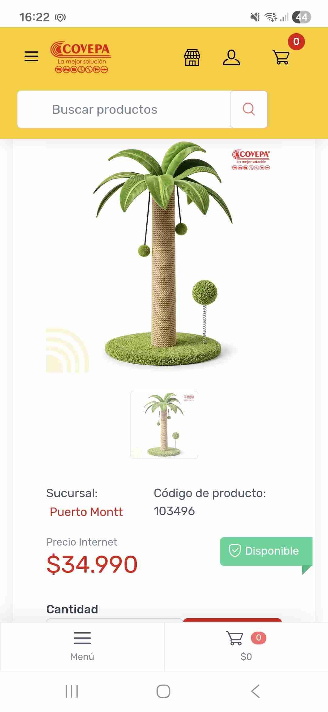 Poste rascador para gatos diseño palmera - miniatura 1