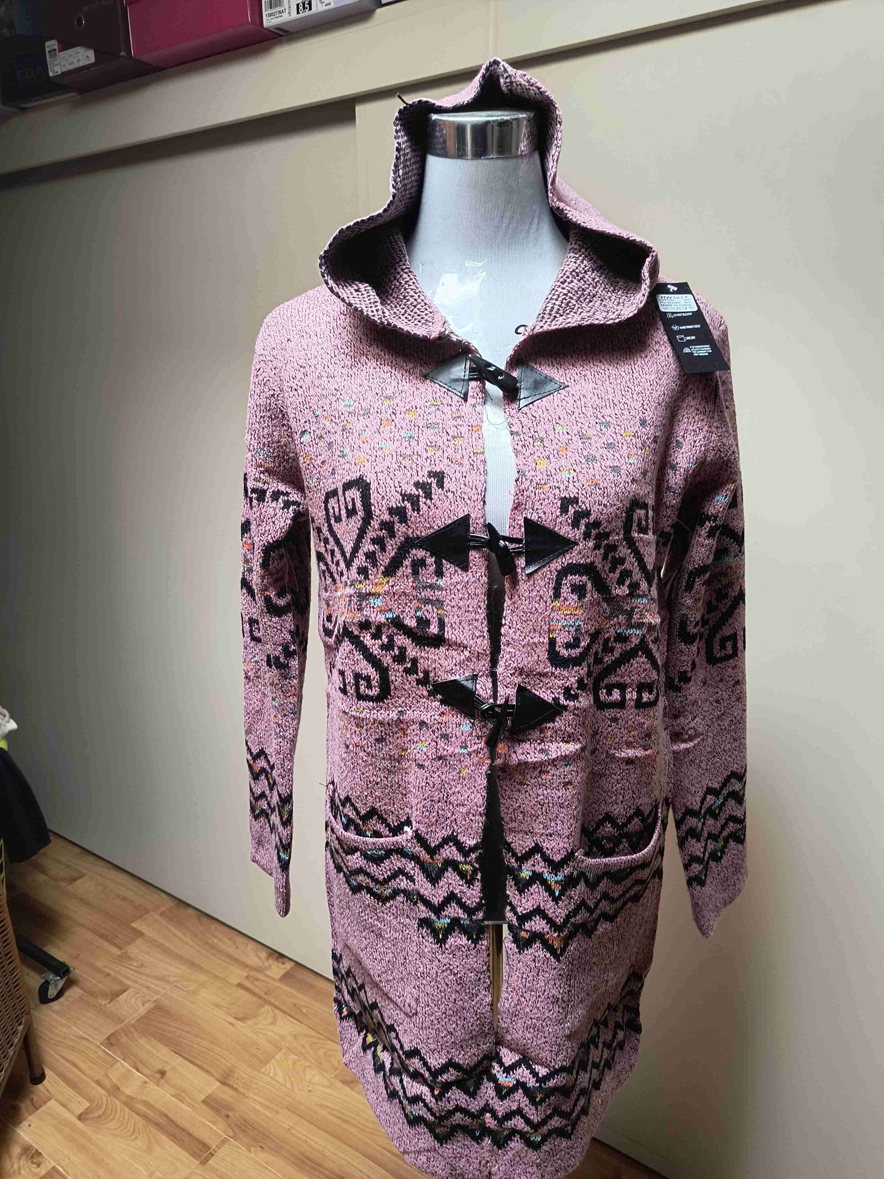 Chaleco largo Rosa con diseño étnico - miniatura 1