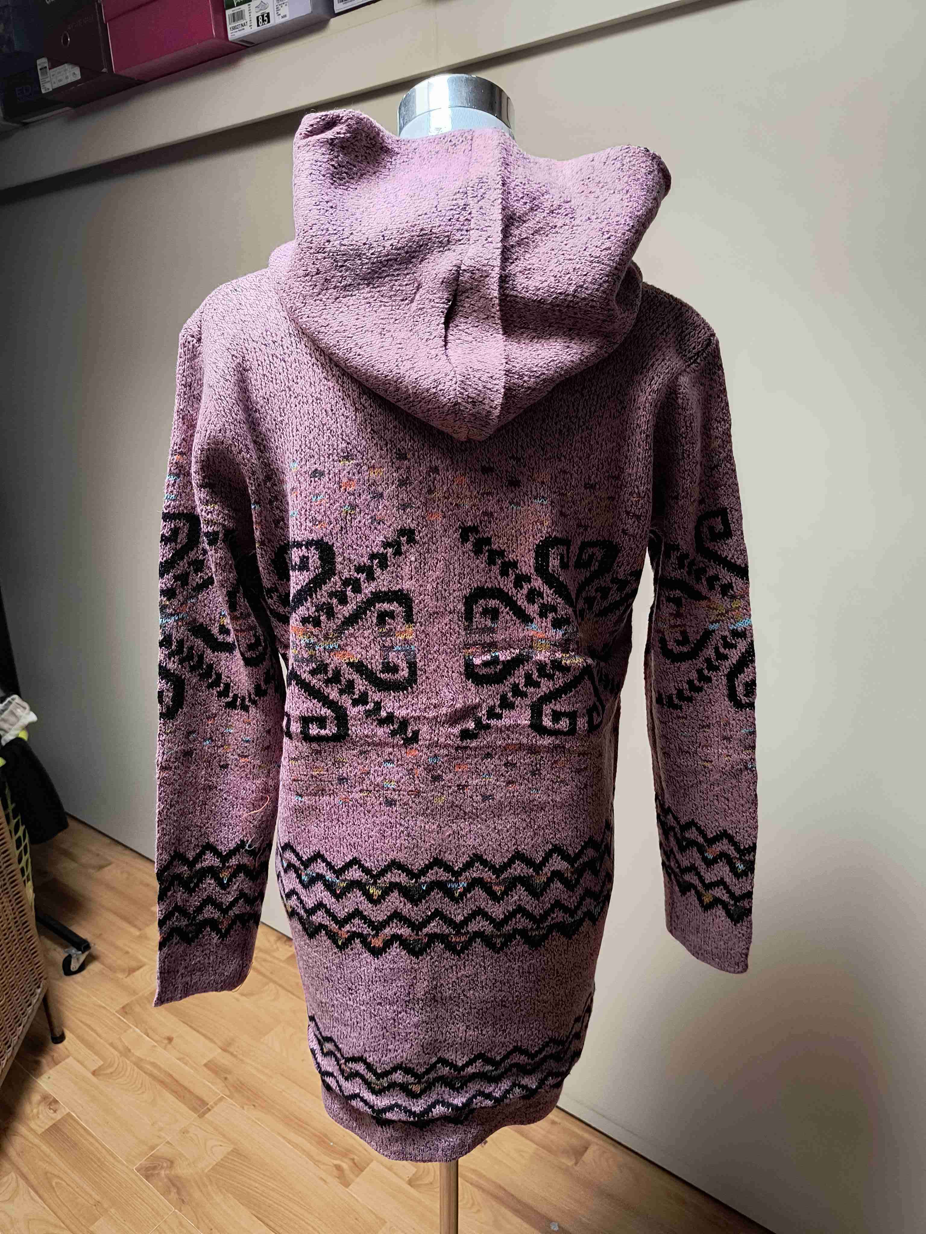 Chaleco largo Rosa con diseño étnico - miniatura 2