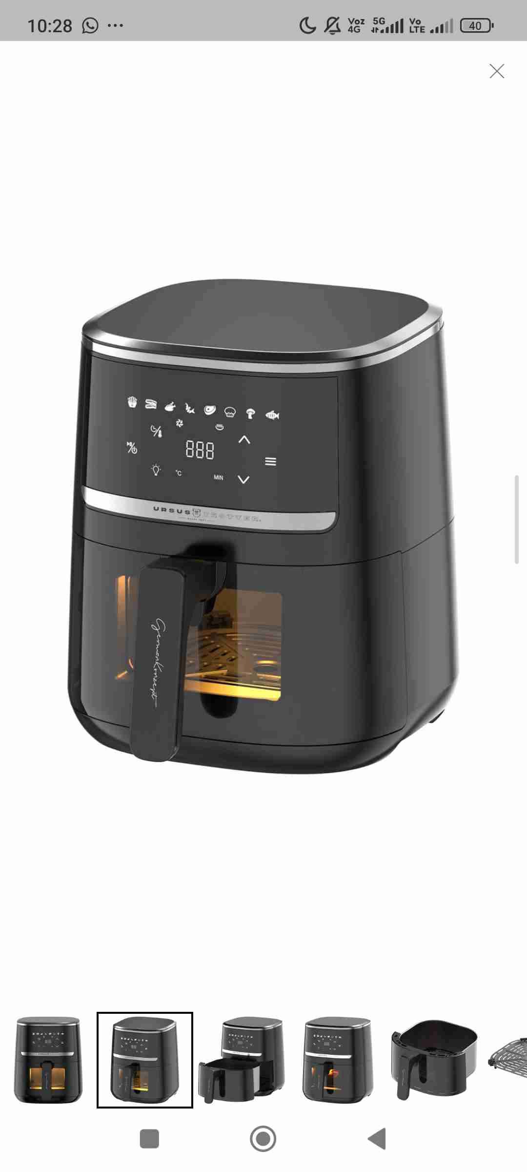 Freidora de aire digital negra - miniatura 6