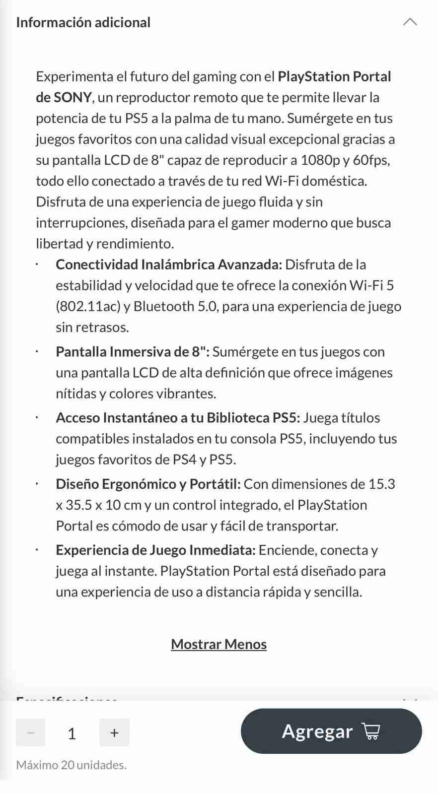 Consola PlayStation Portal Sony PS5 - miniatura 2