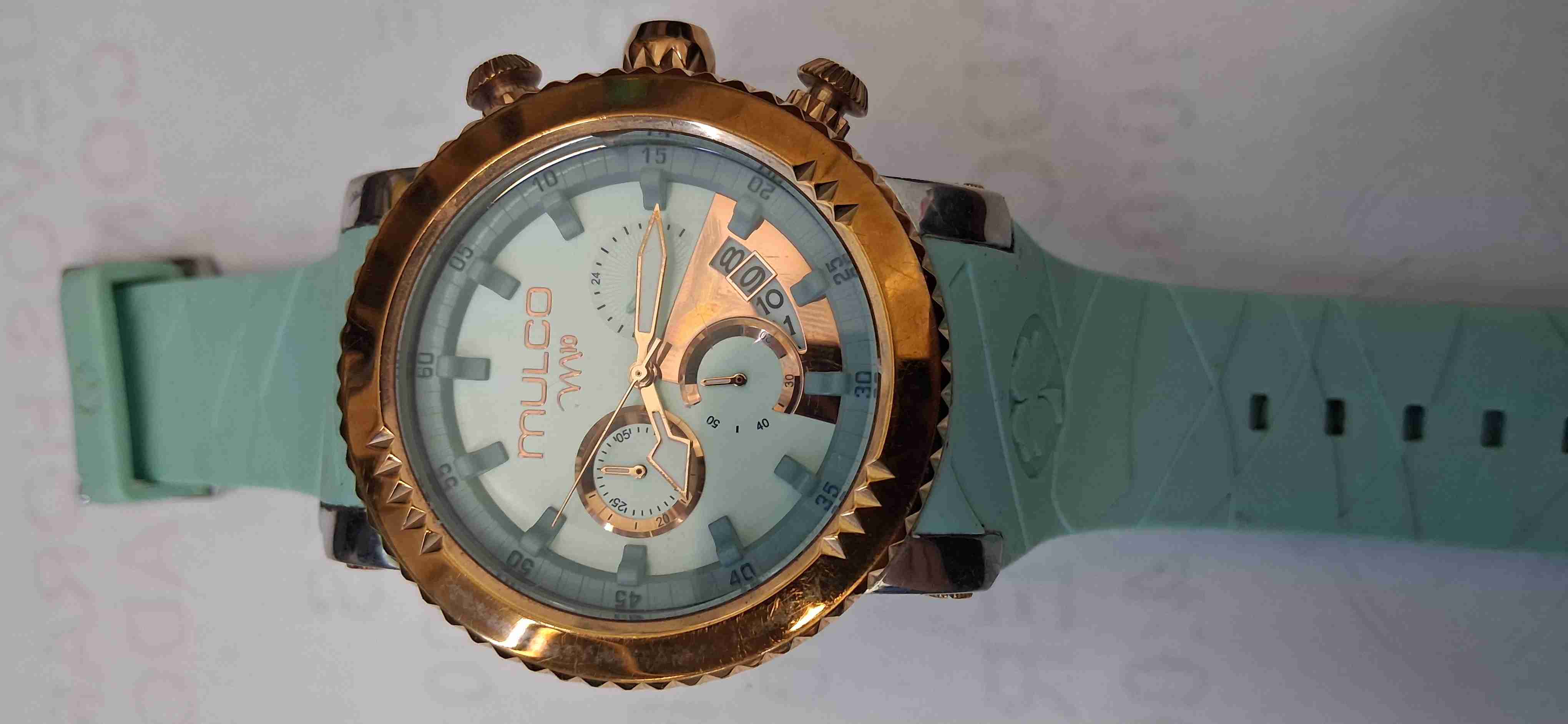 Reloj Mulco dorado y turquesa - miniatura 1