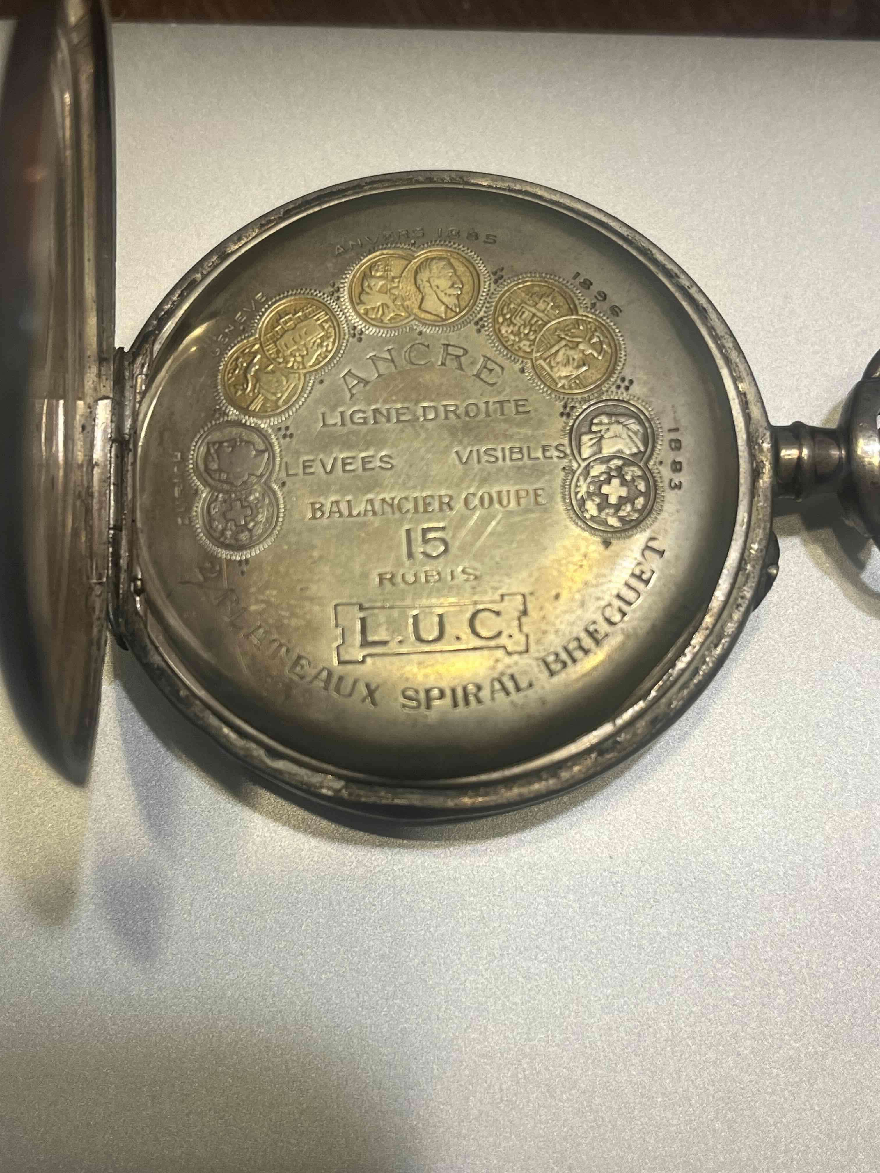 Reloj de bolsillo antiguo L.U.C - miniatura 3