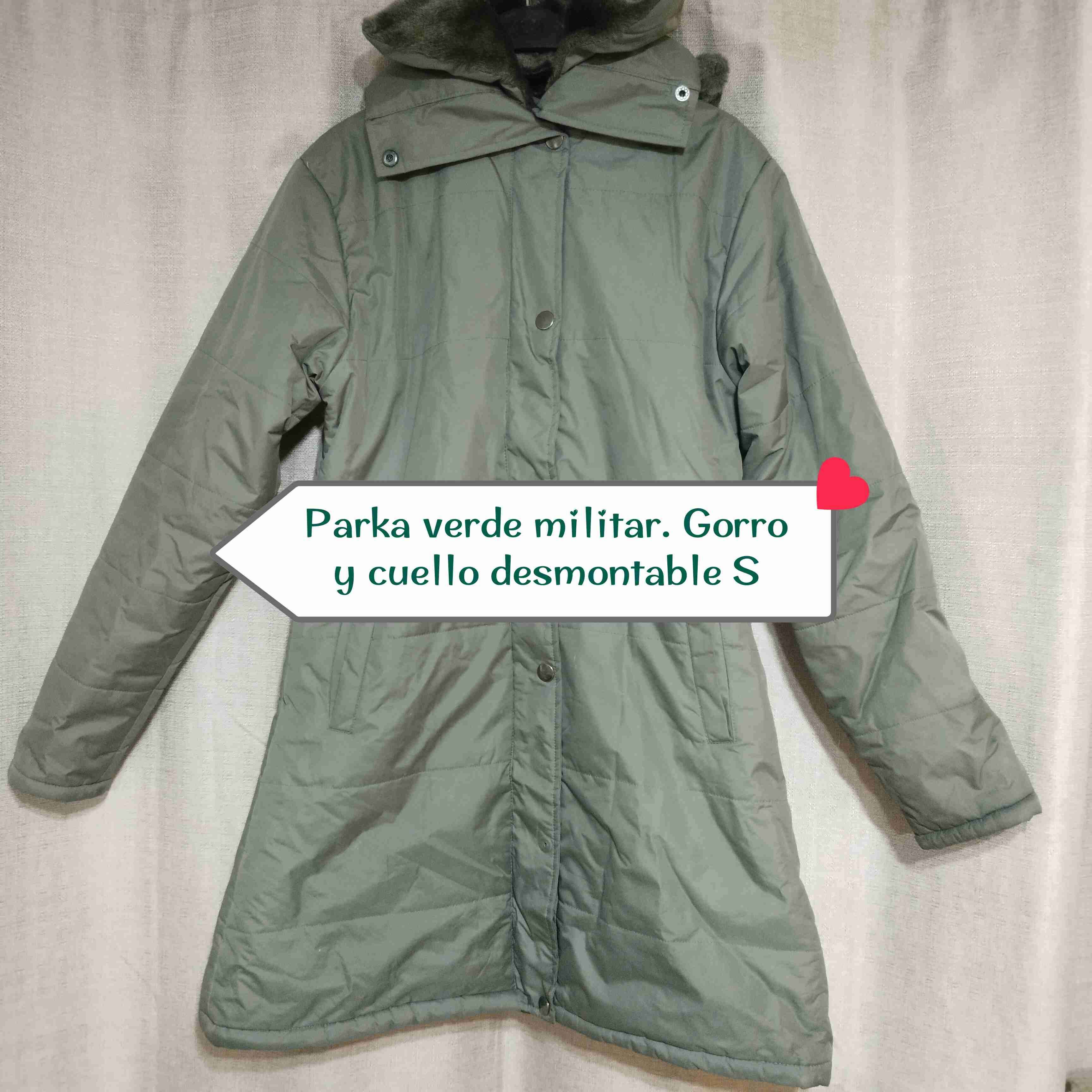 Parka verde con capucha talla S - miniatura 2