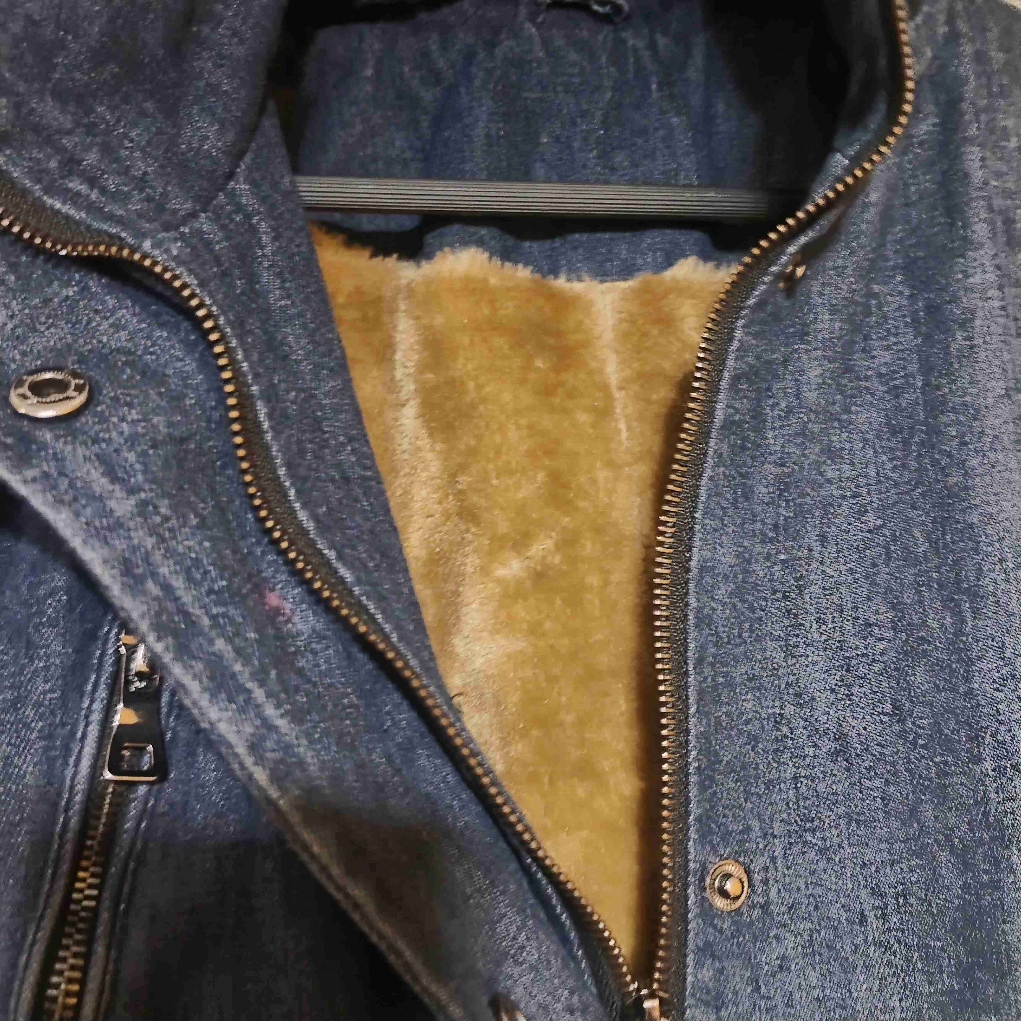 Chaqueta de invierno jean azul con capucha - miniatura 3