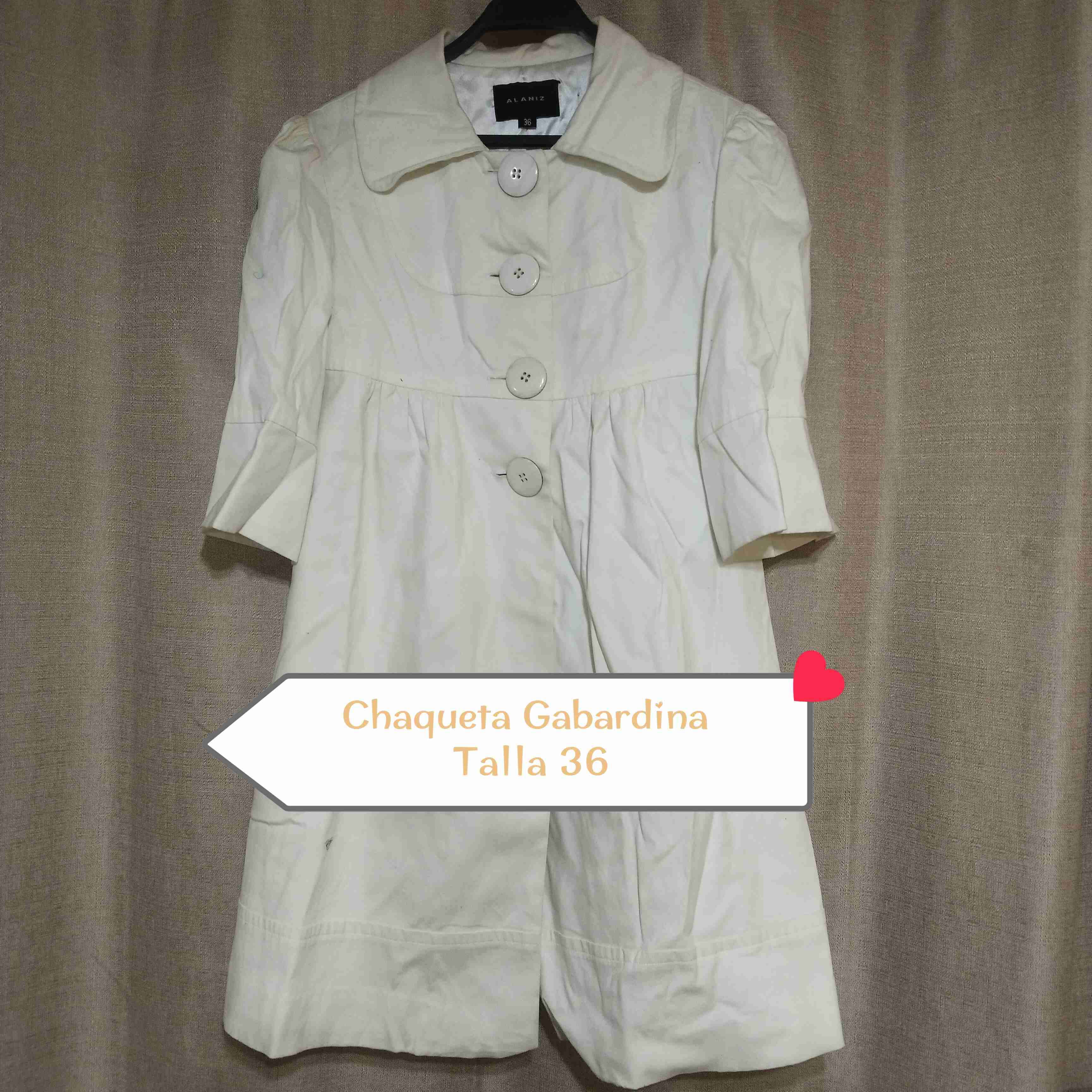 Chaqueta gabardina blanca - miniatura 1