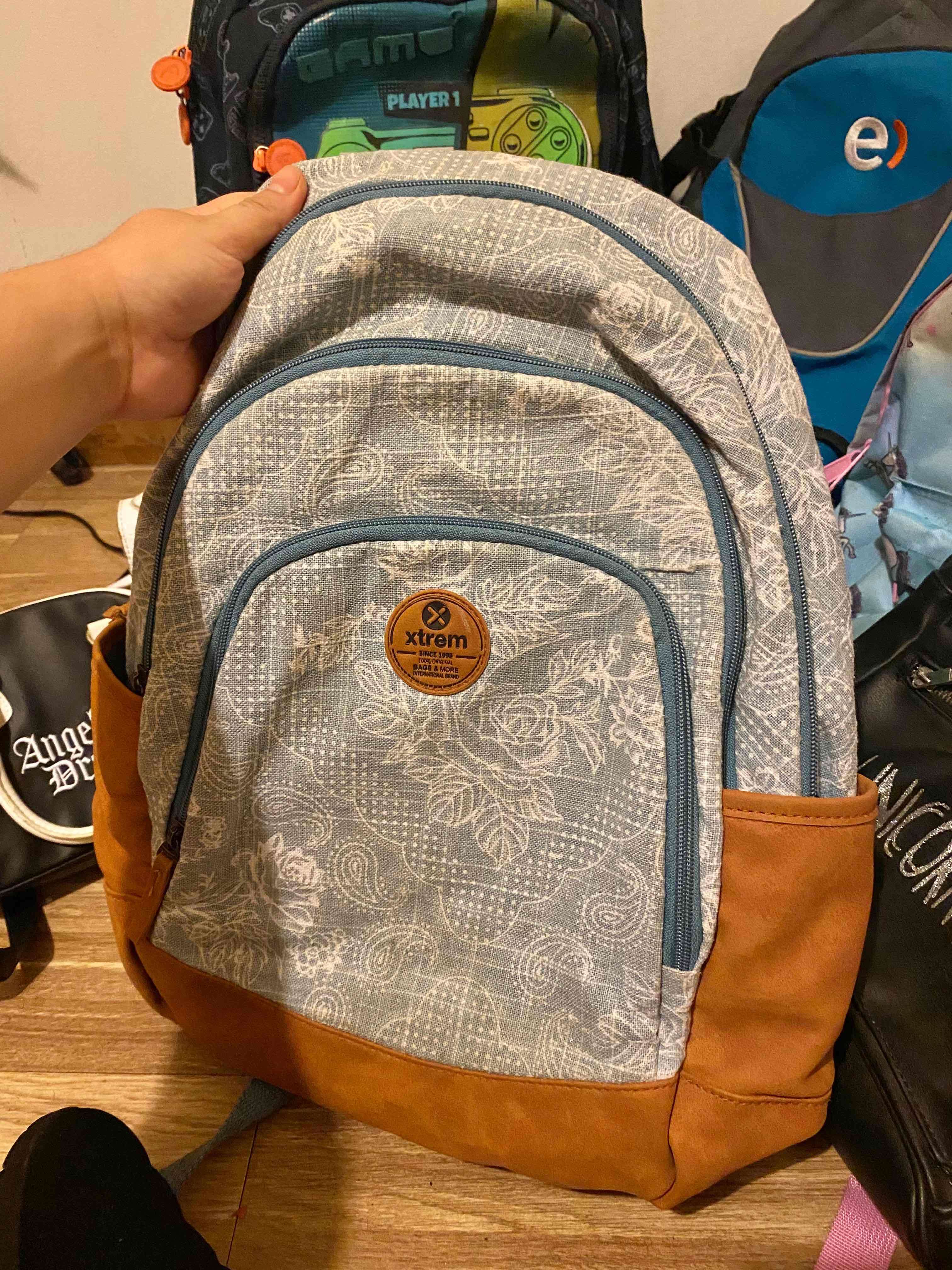 Mochila Xtrem floral y cuero