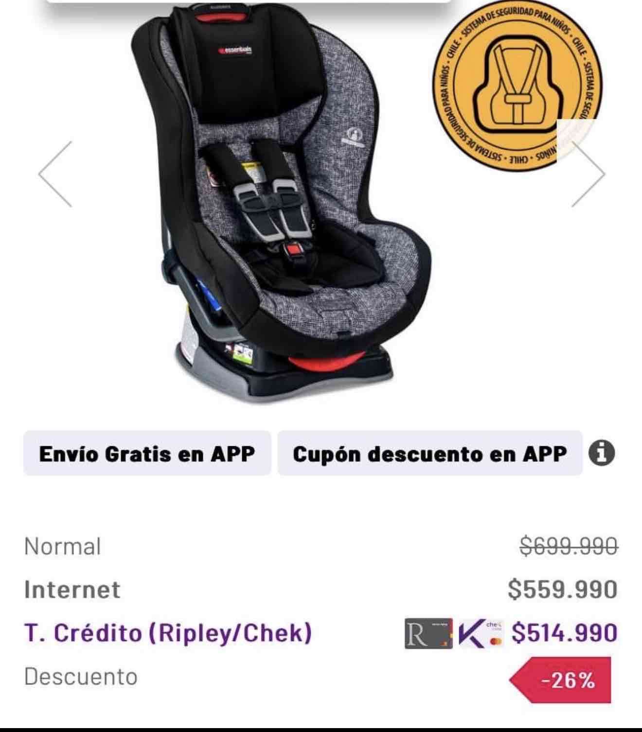 Silla de auto para bebé gris - miniatura 2