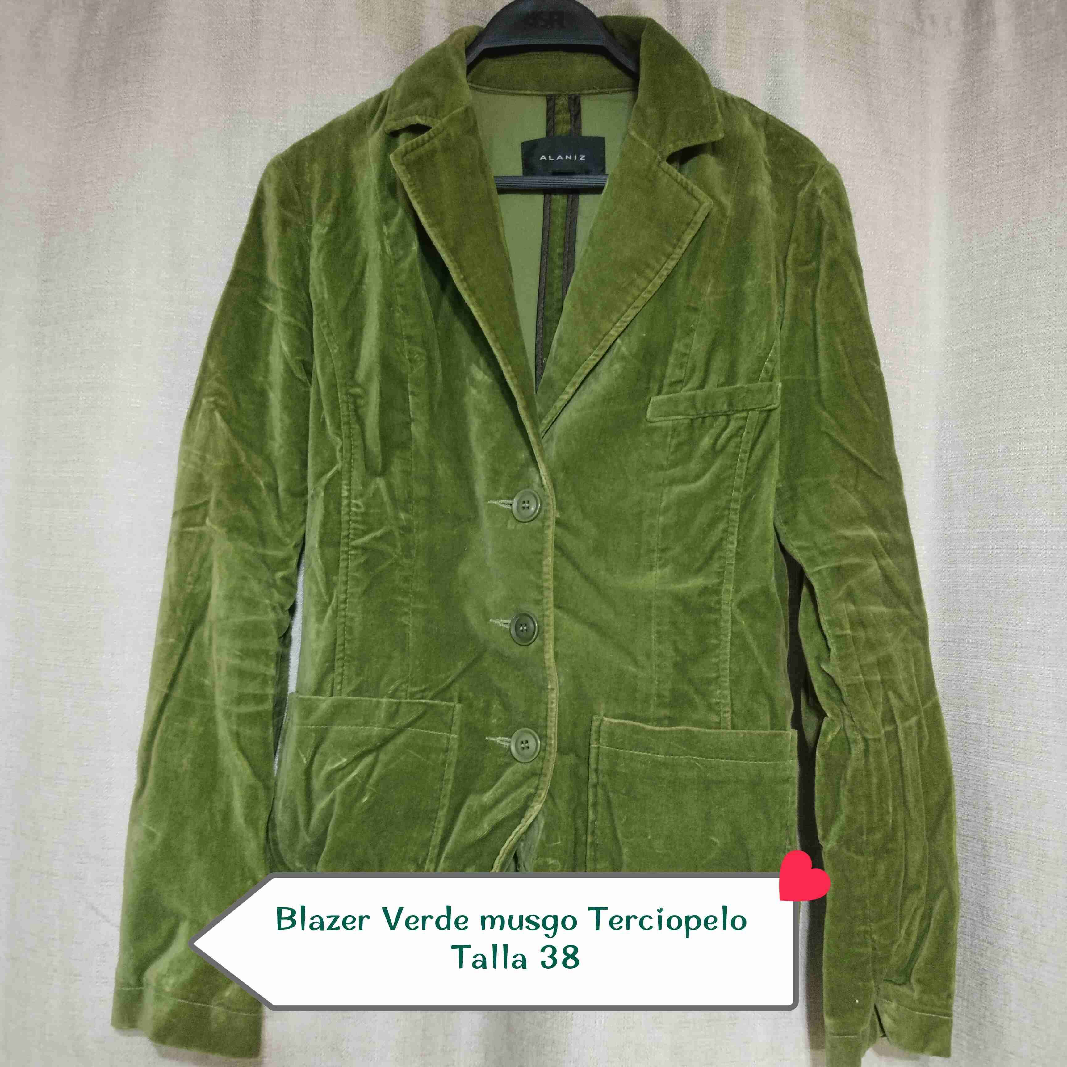 Blazer terciopelo negro y verde  Alaniz - miniatura 2