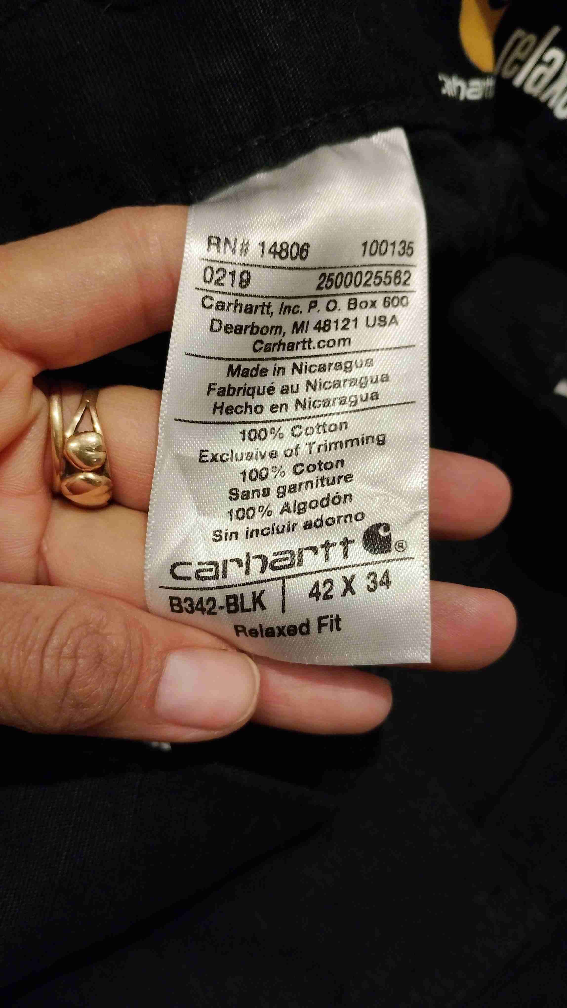 Pantalón negro cargo marca carhartt - miniatura 4