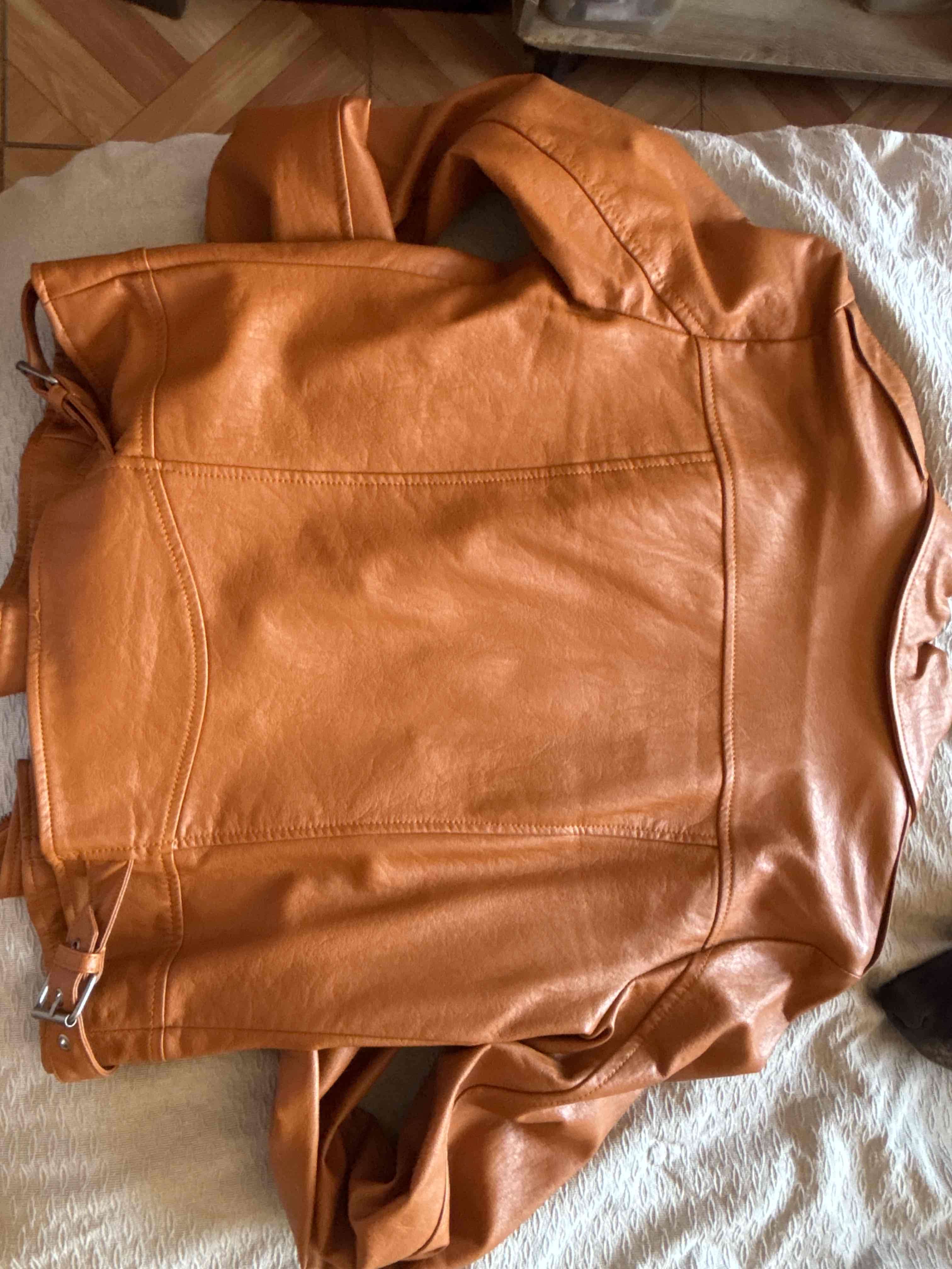 Chaqueta eco cuero cafe - miniatura 3