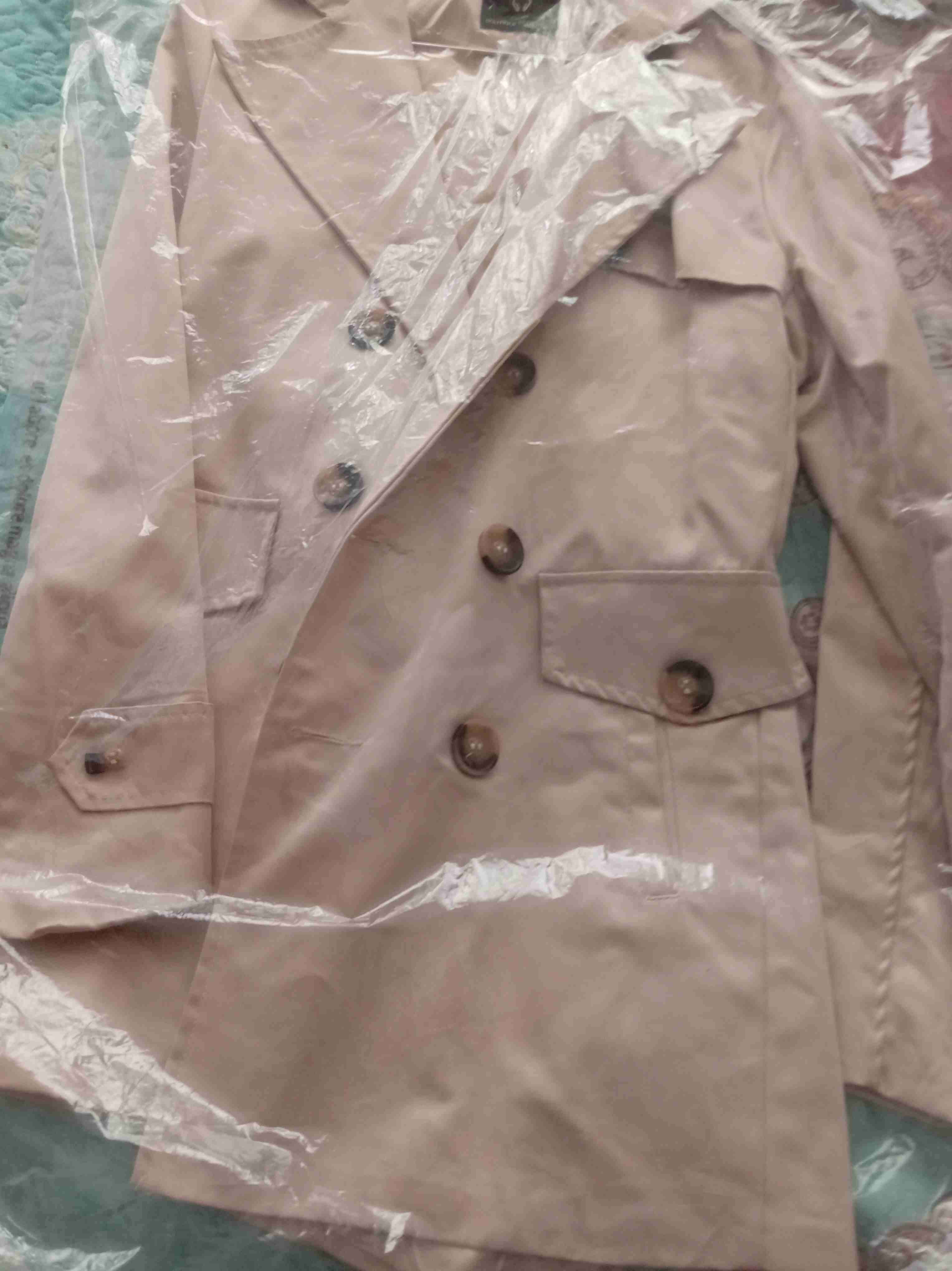 Abrigo beige de mujer Bershka - miniatura 2