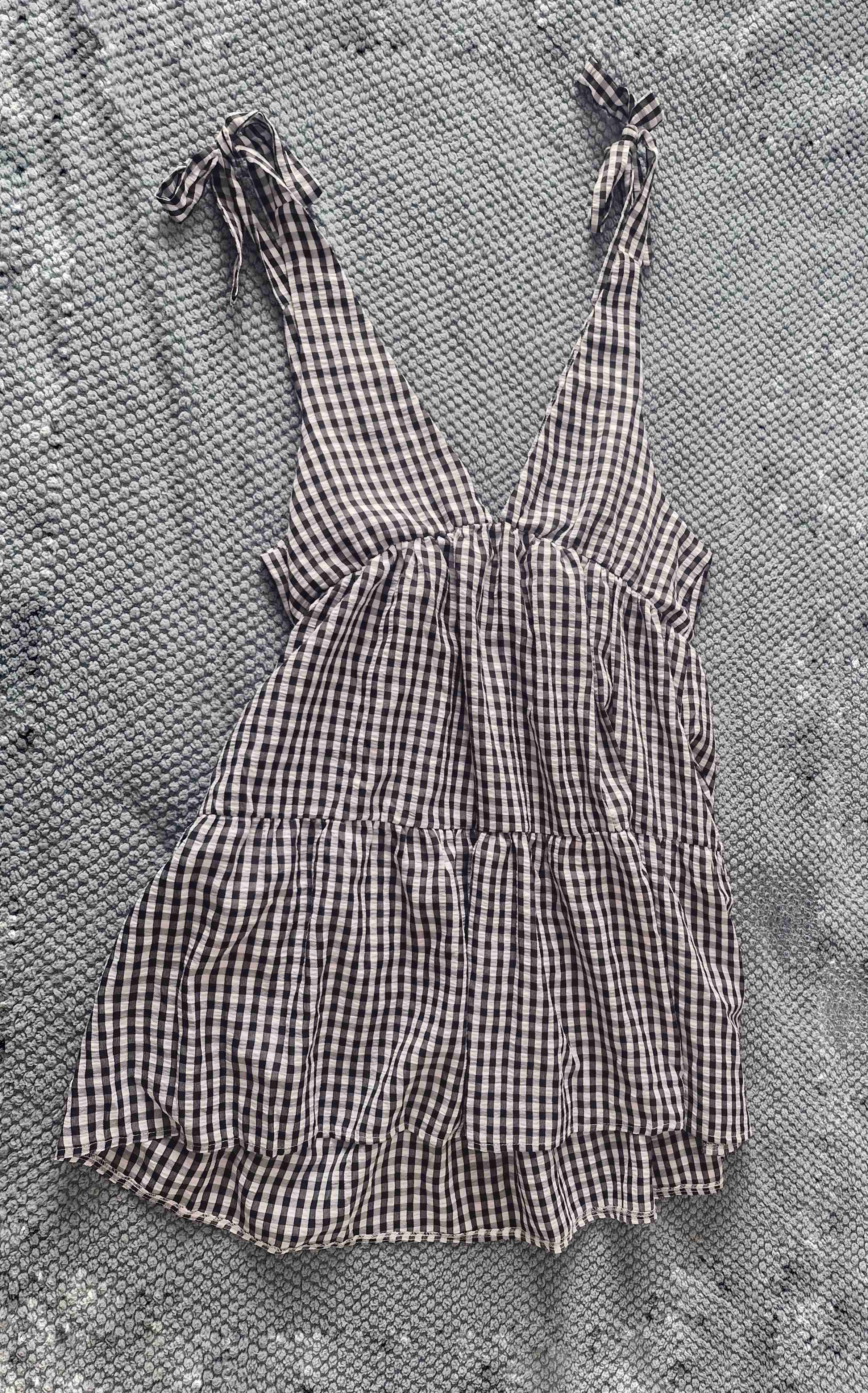 Vestido cuadros blanco y negro Shein - miniatura 4