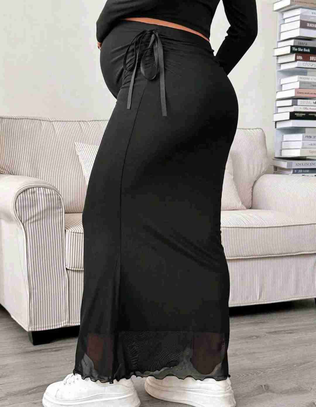 Falda larga negra maternidad - miniatura 2