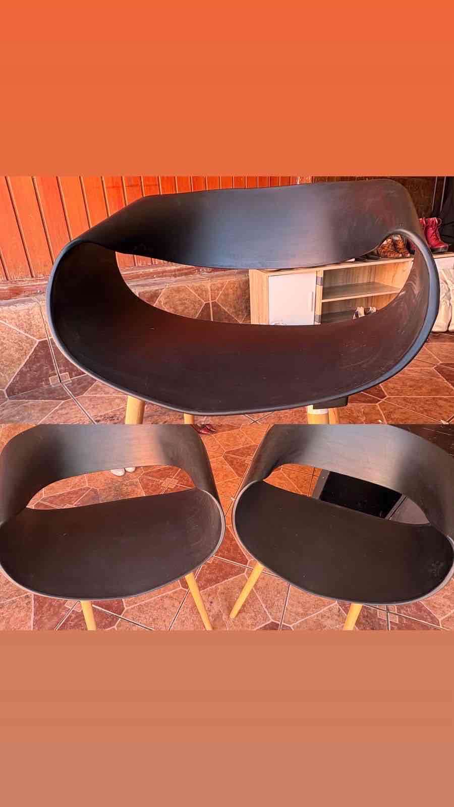 Conjunto de sillas negras modernas - miniatura 1