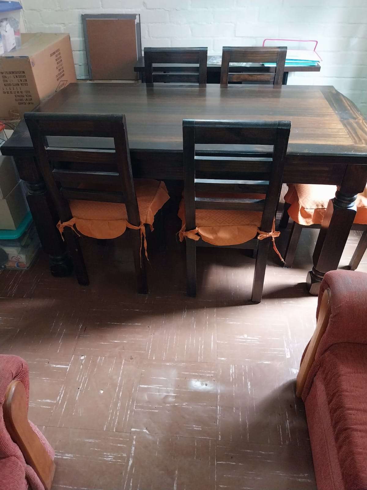 Sofá tres plazas naranja - miniatura 4