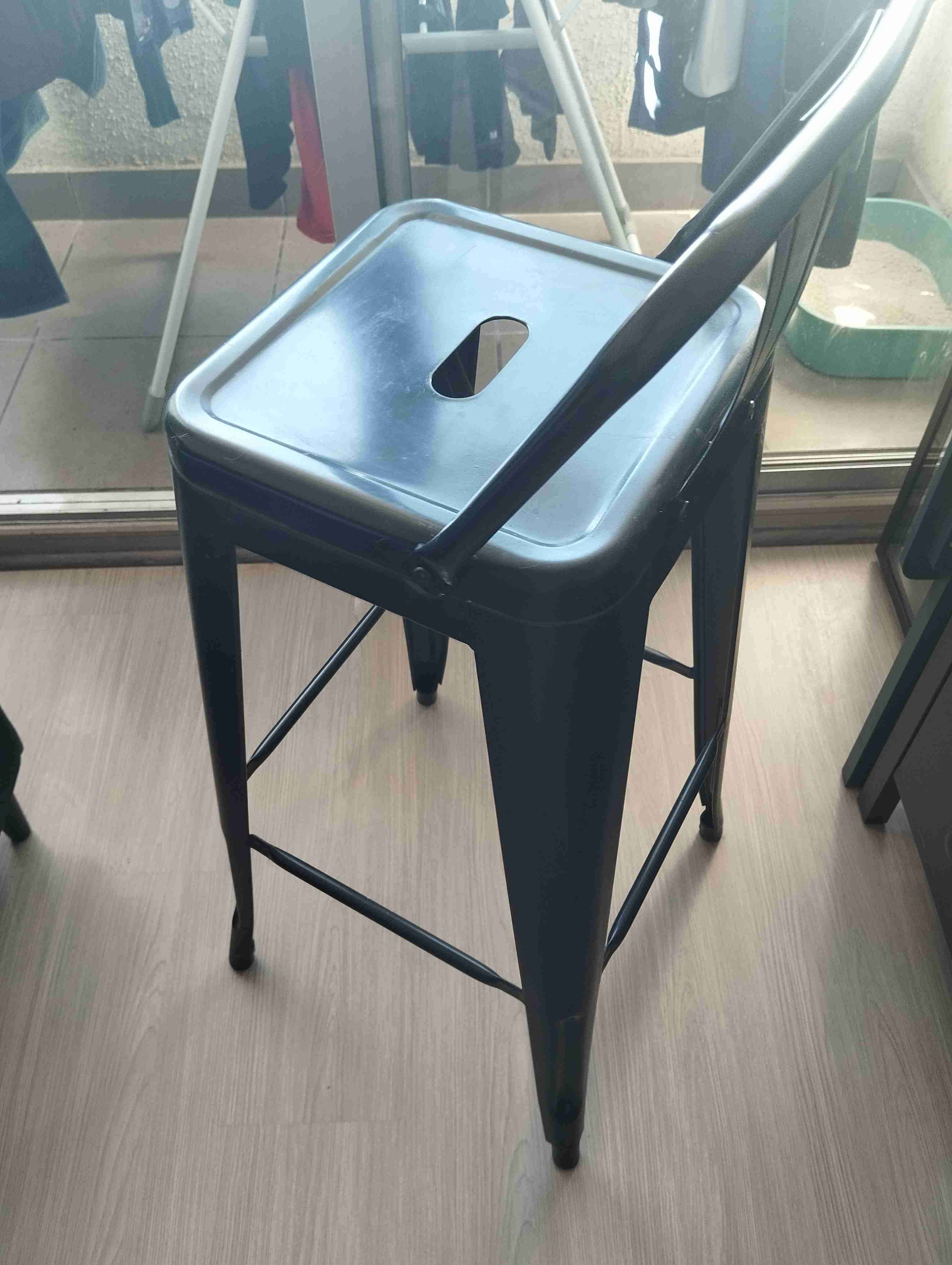 Silla industrial metal negro - miniatura 3