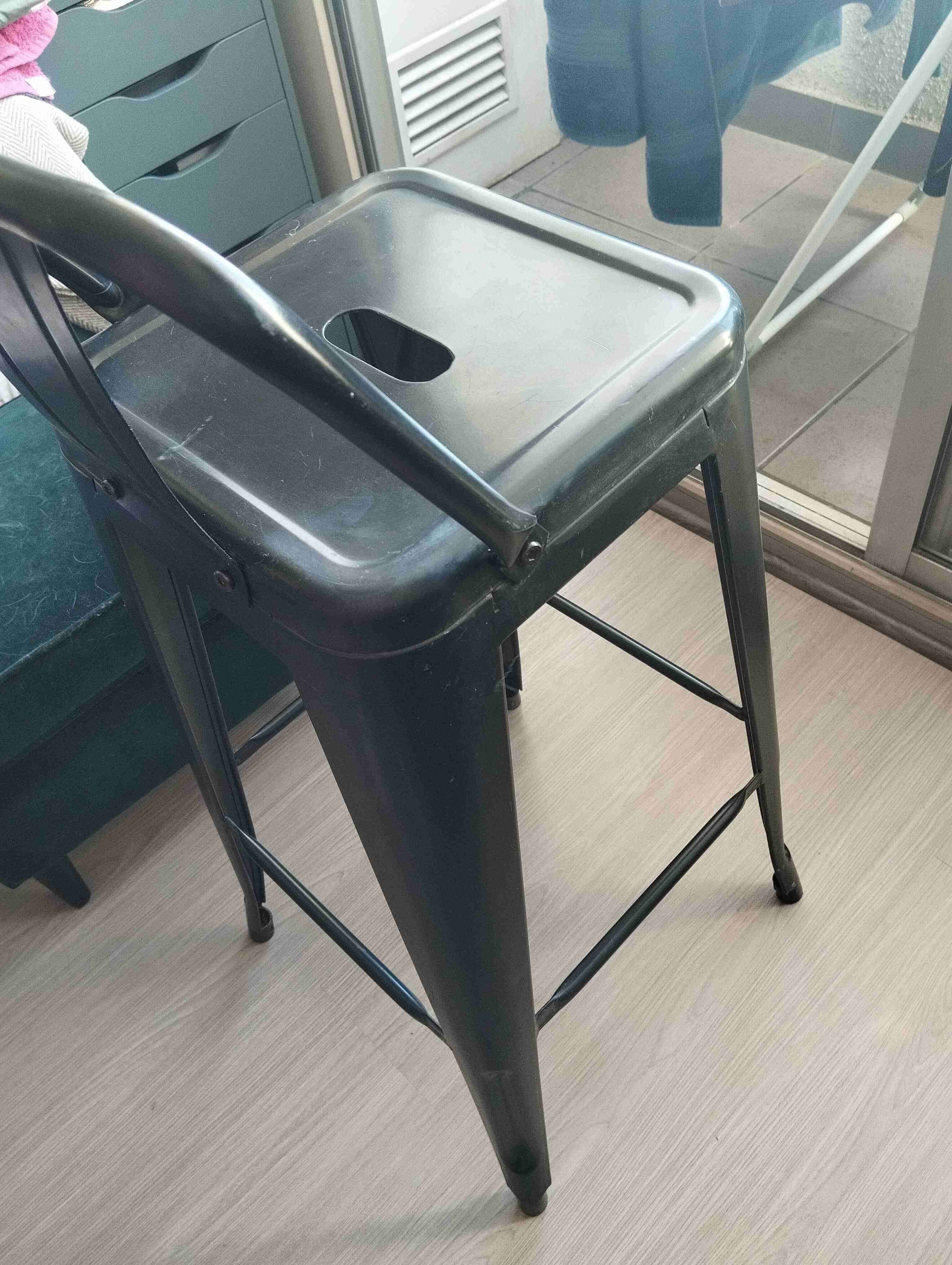 Silla industrial metal negro - miniatura 4