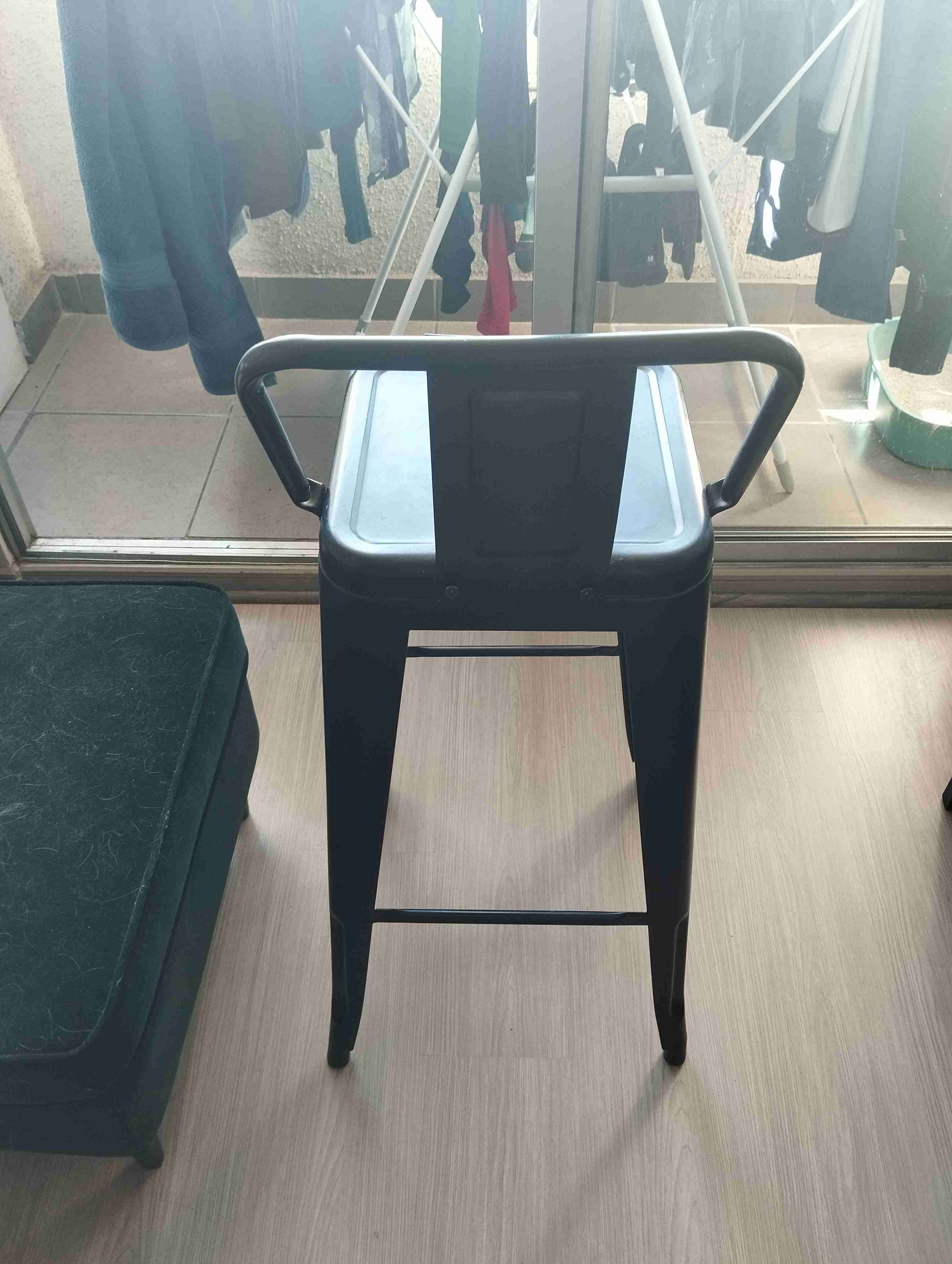 Silla industrial metal negro - miniatura 5