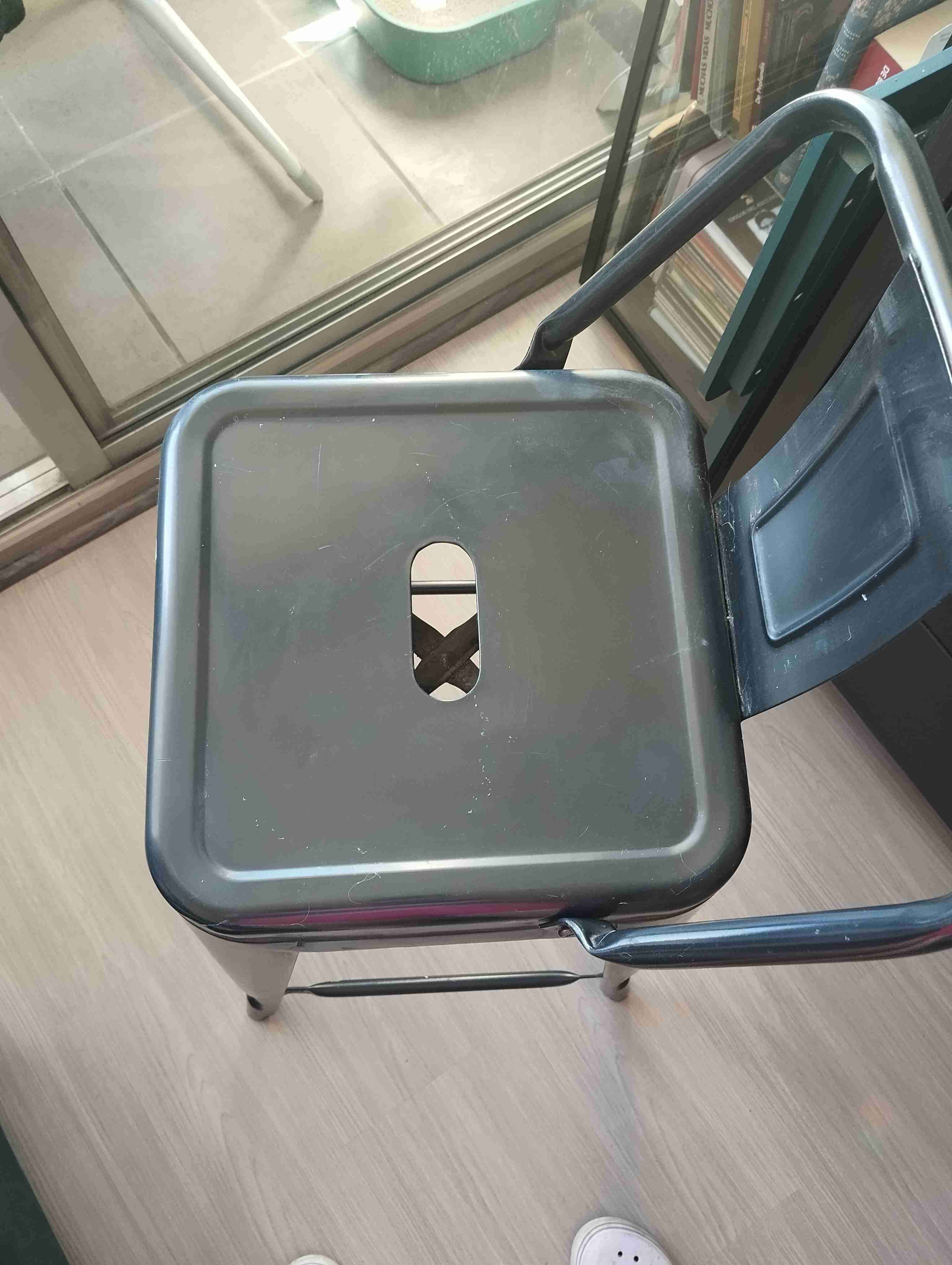 Silla industrial metal negro - miniatura 6