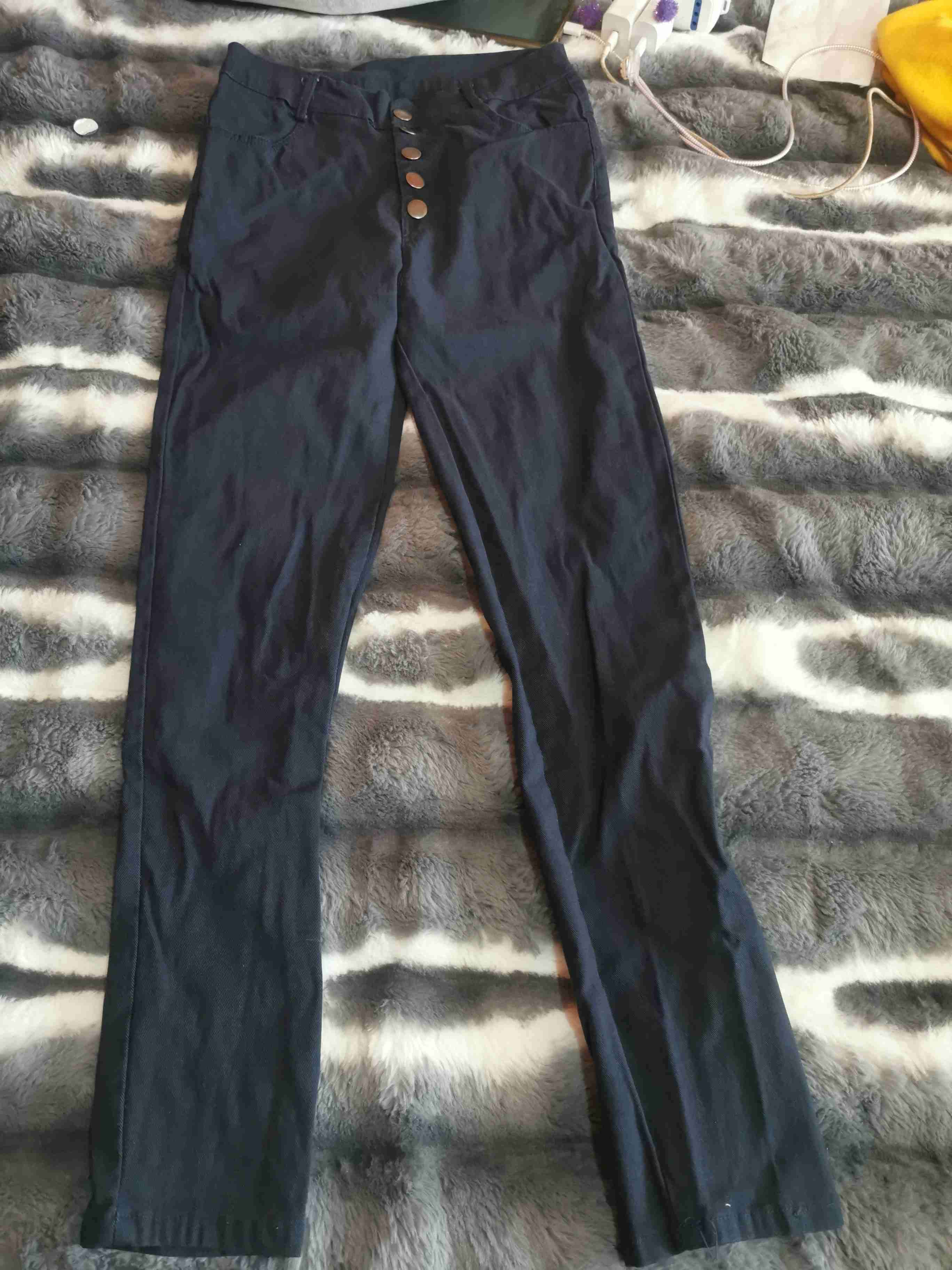 Pantalones azul marinos, con botones - miniatura 1