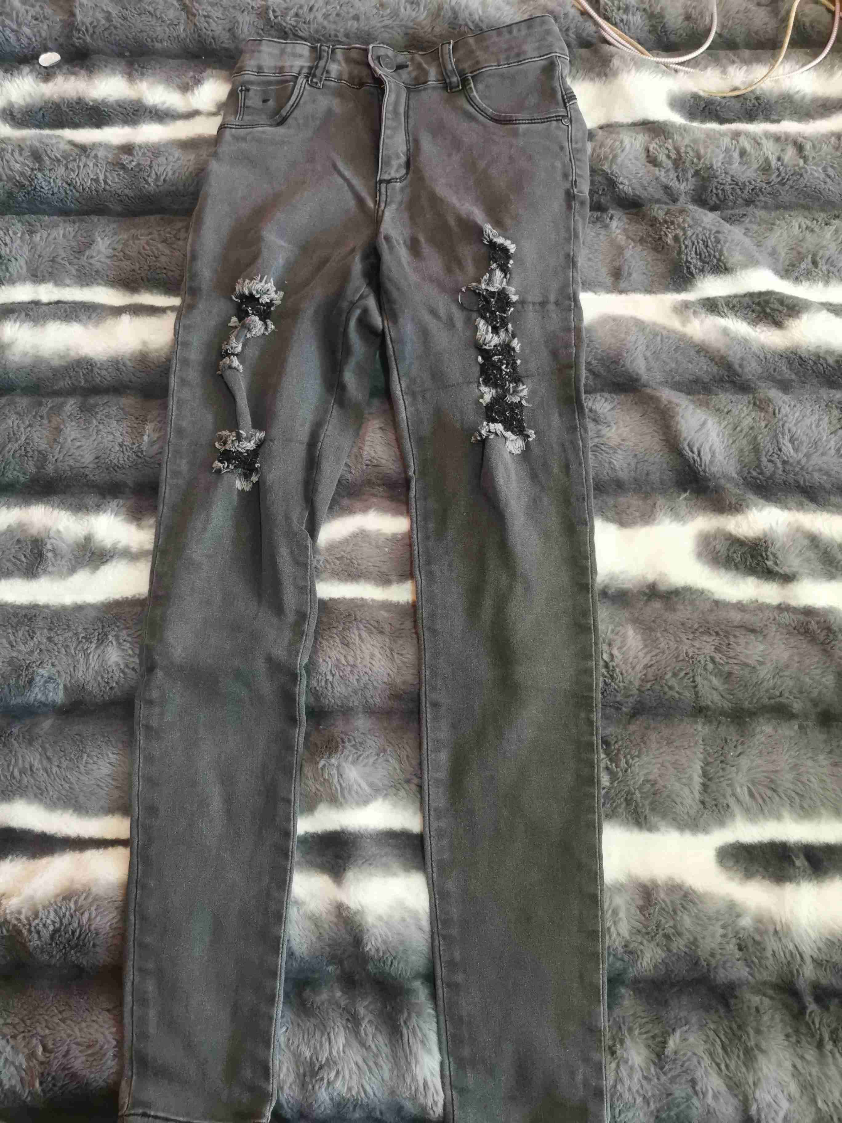 Jeans gris desgastados - miniatura 1