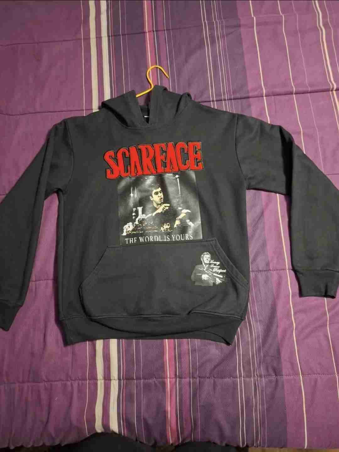 Polerón con capucha Scarface negro talla M