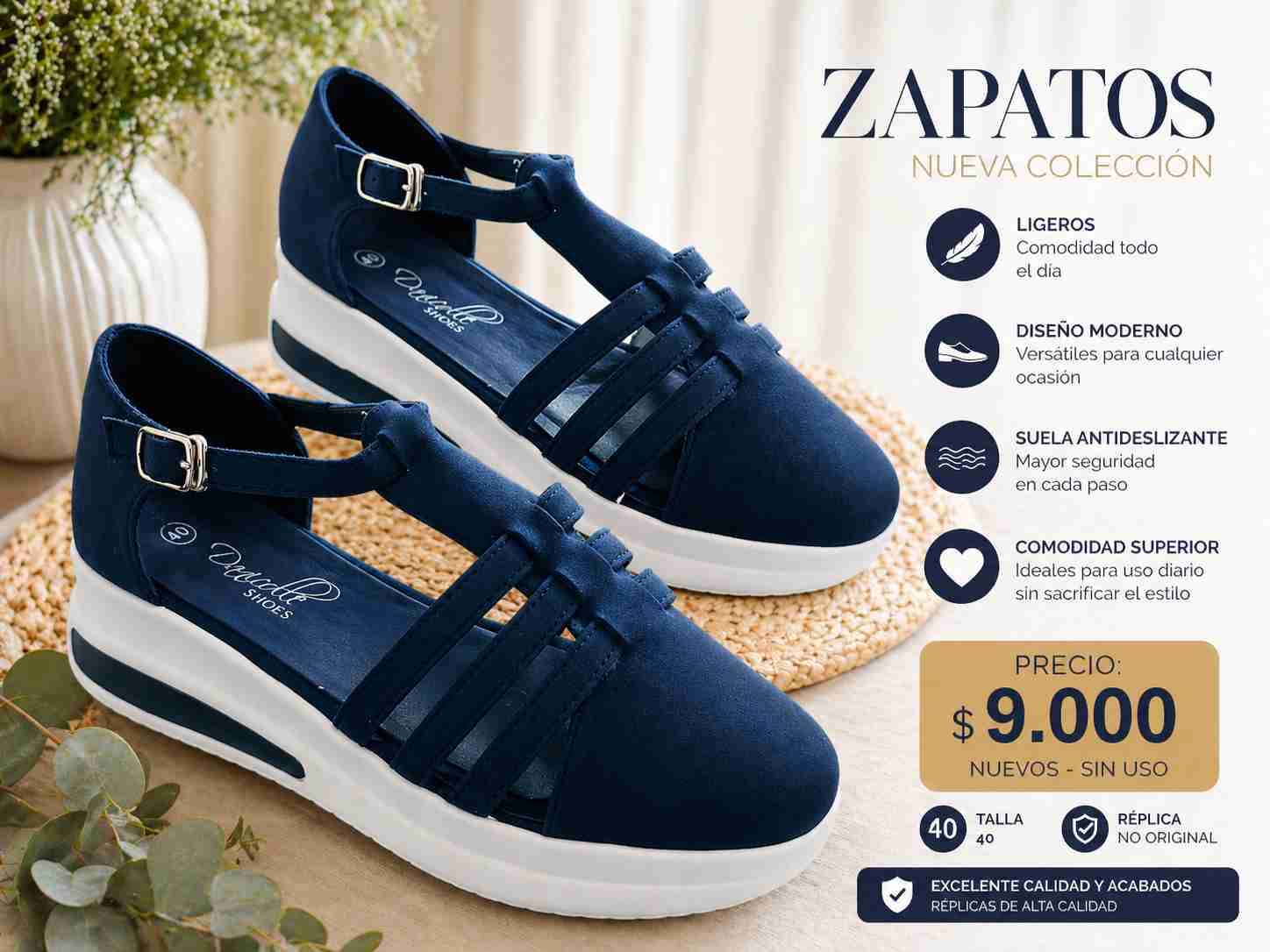 Zapatos azul moderno nuevos