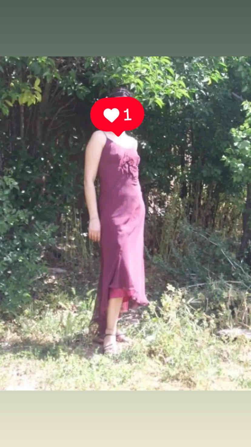 Vestido largo burdeos elegante - miniatura 4