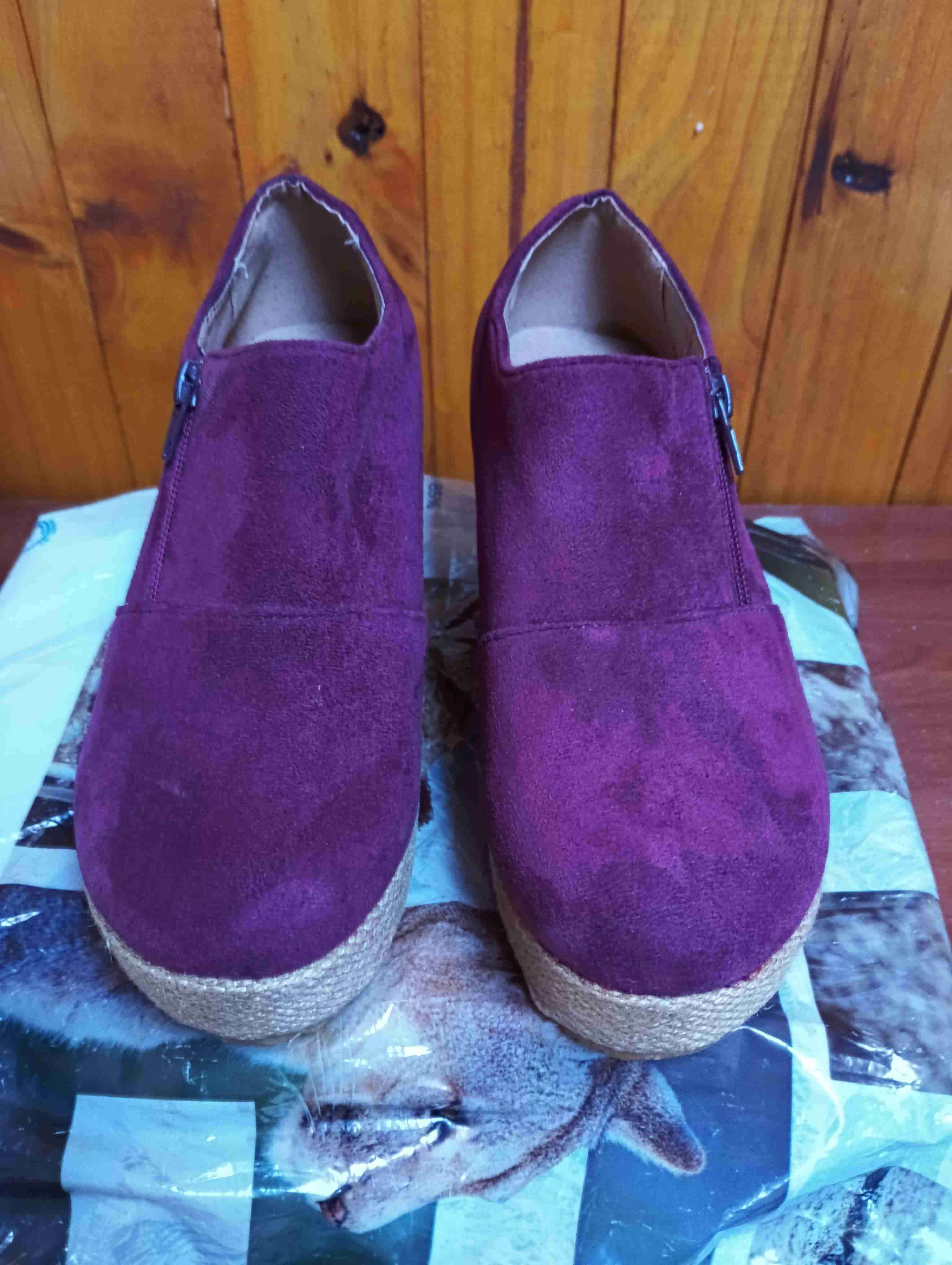 Zapatos burdeos de plataforma - miniatura 1