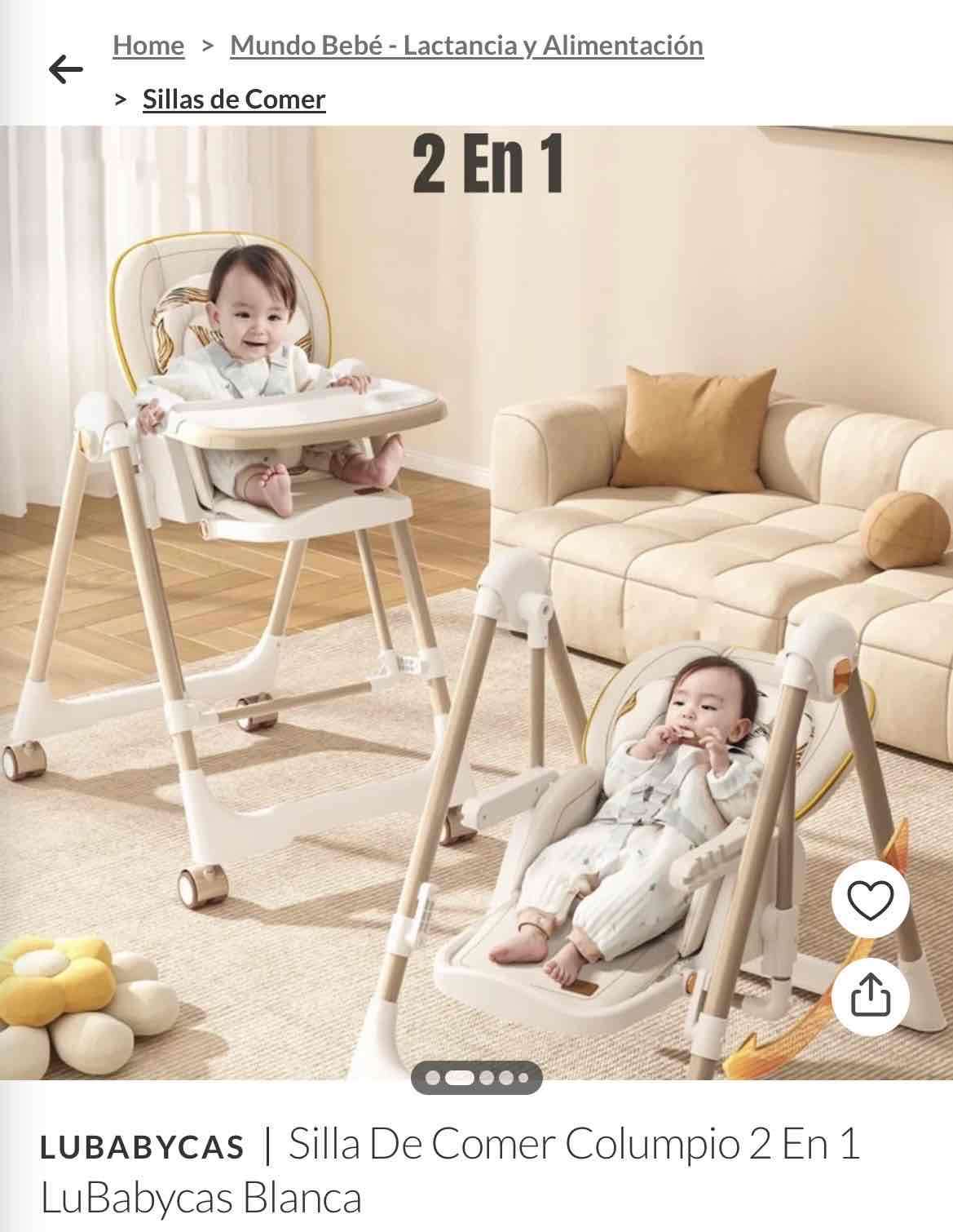 Silla de comer 2 en 1 blanca - miniatura 5