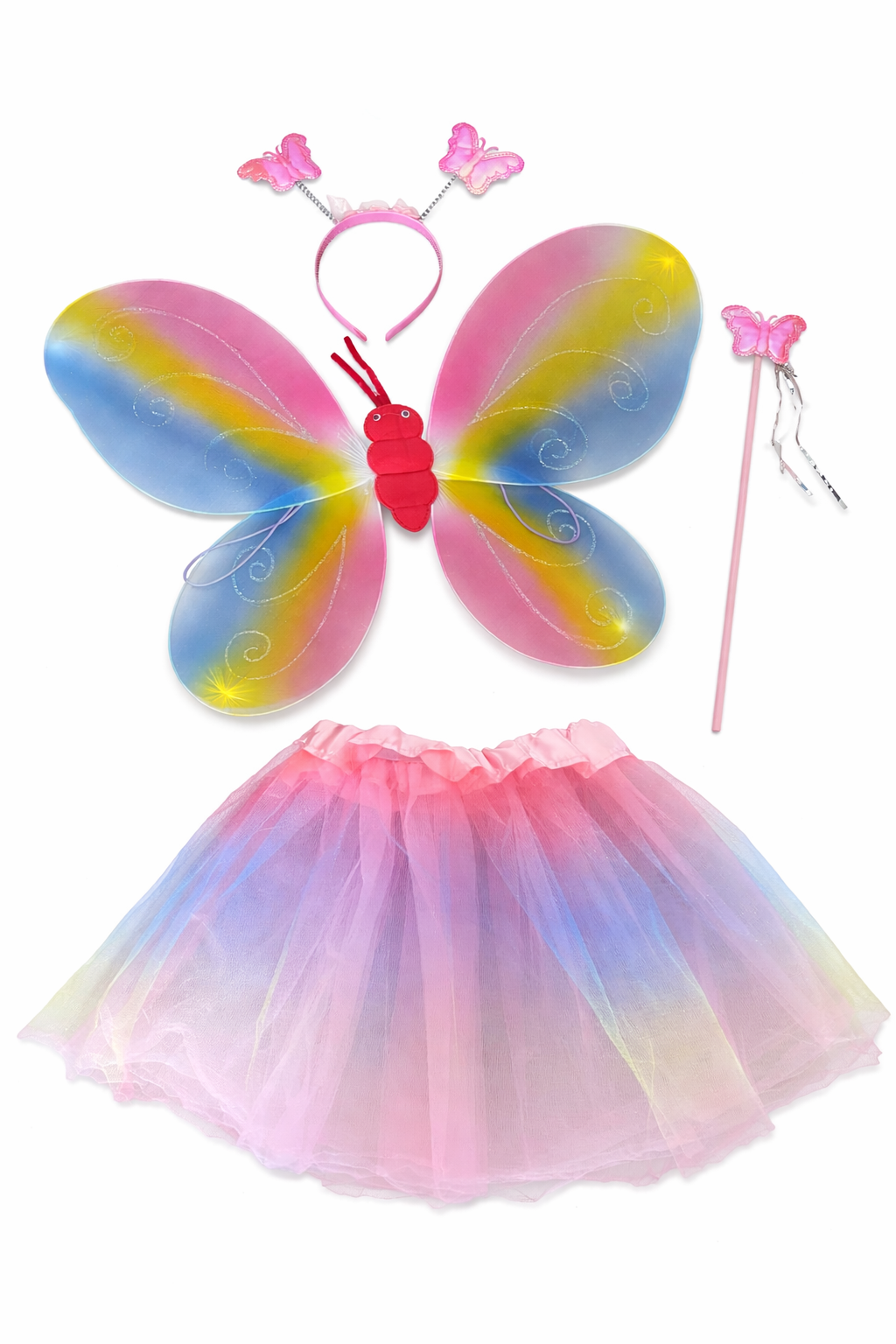 Disfraz de mariposa, multicolor. Nuevo. - miniatura 2