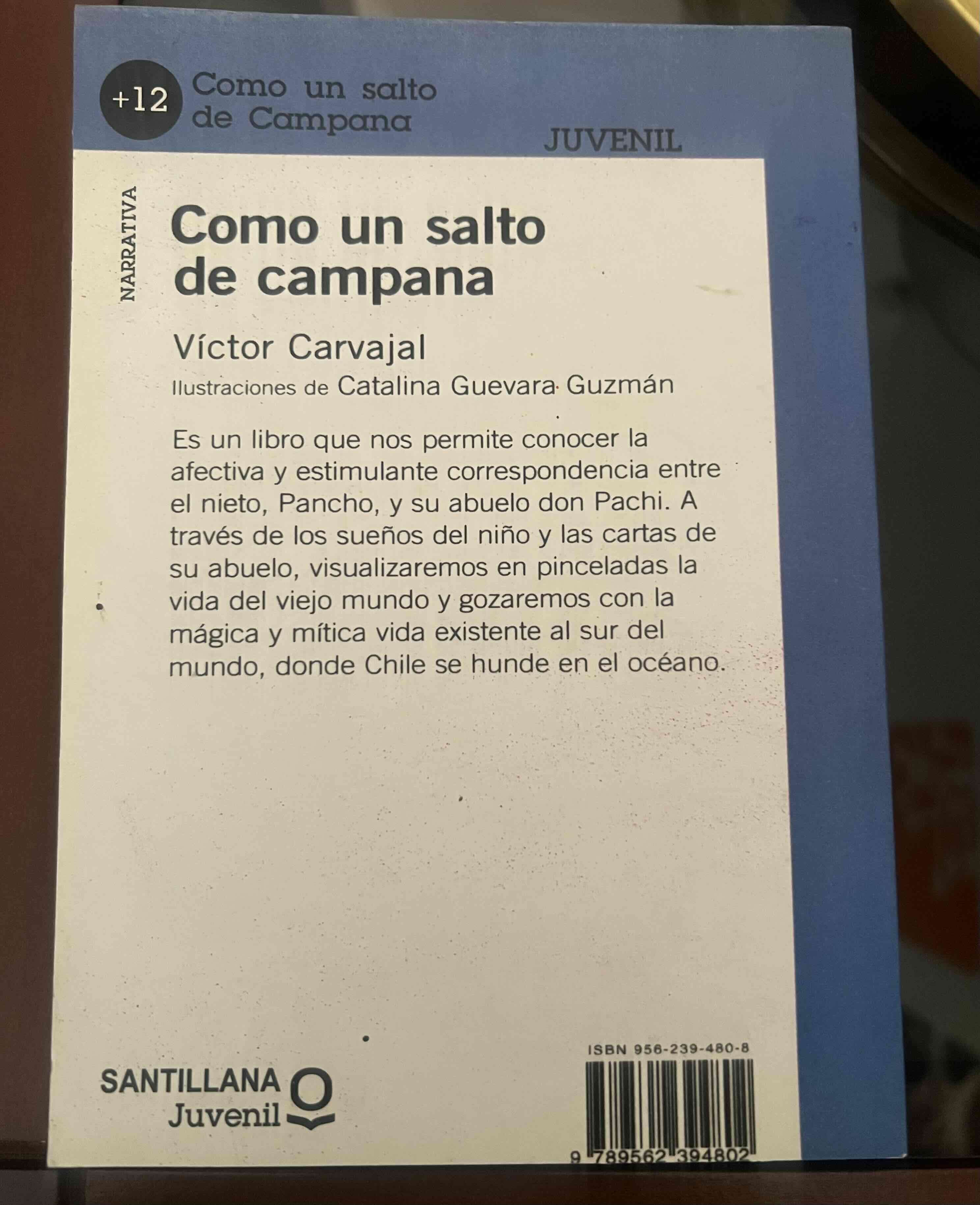 Libro 'Como un salto de campana'.  Santillana. - miniatura 2