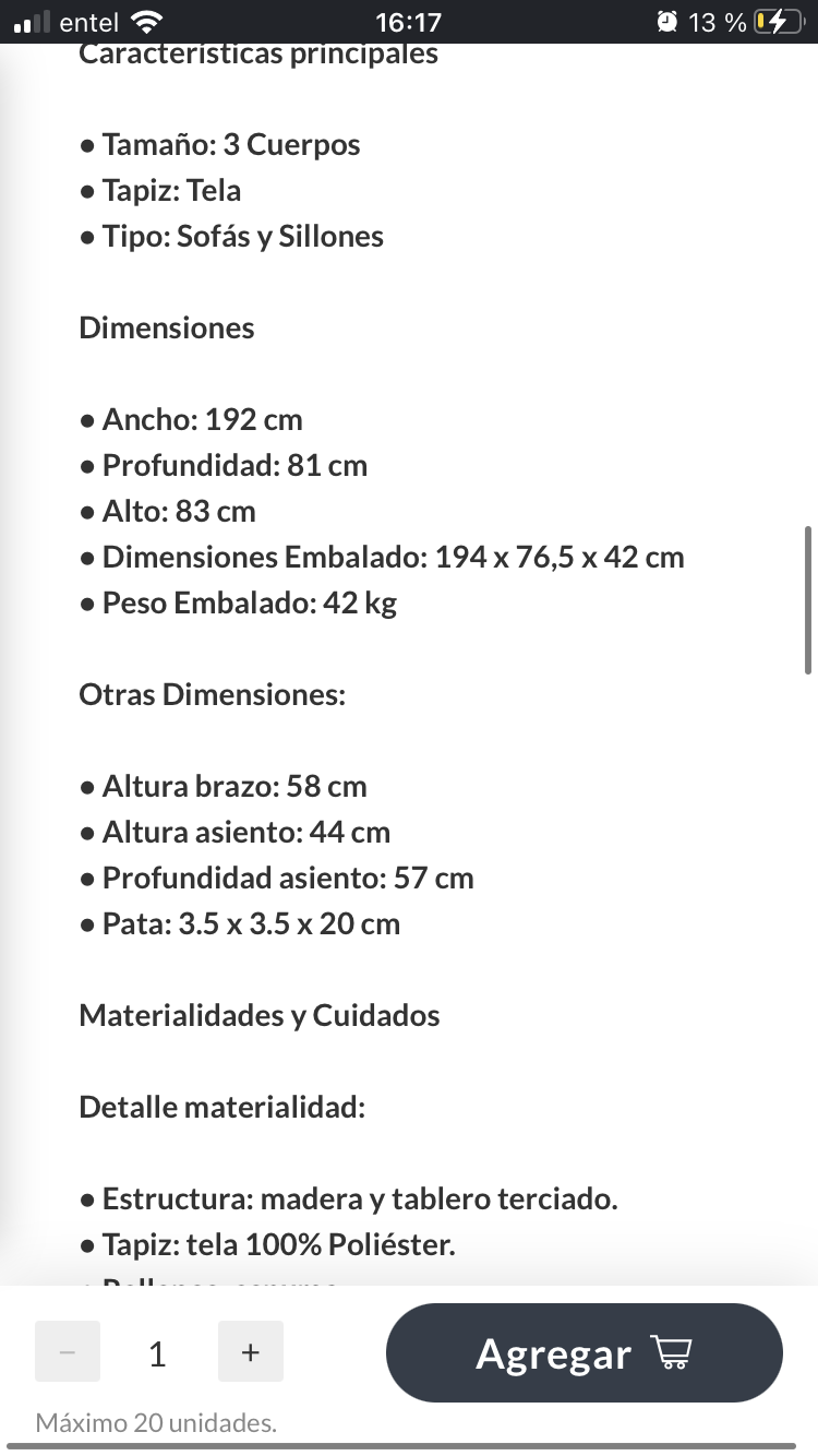 Sofá Rosen Adele 3 cuerpo Grafito - miniatura 6