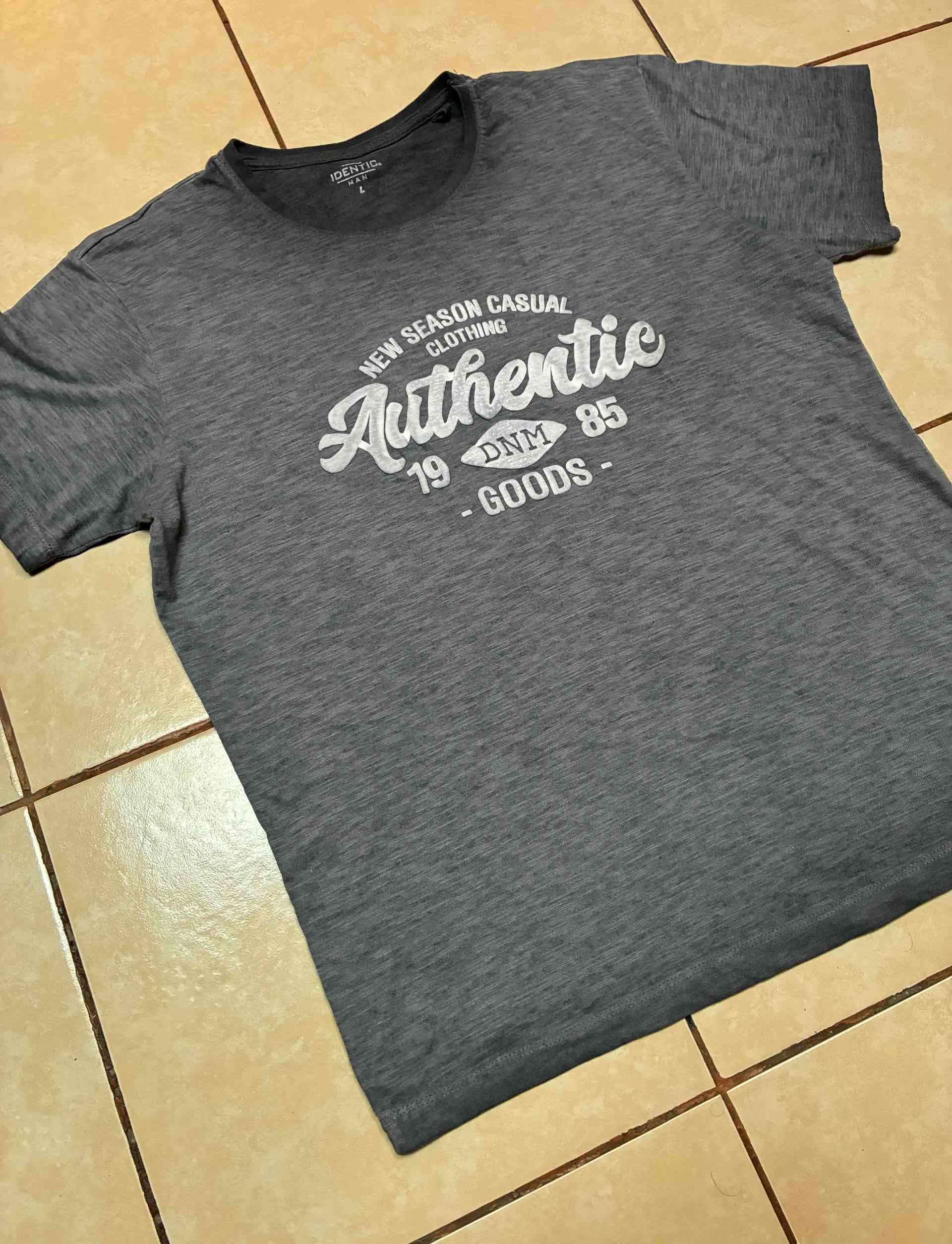 Polera gris casual Authentic - miniatura 2