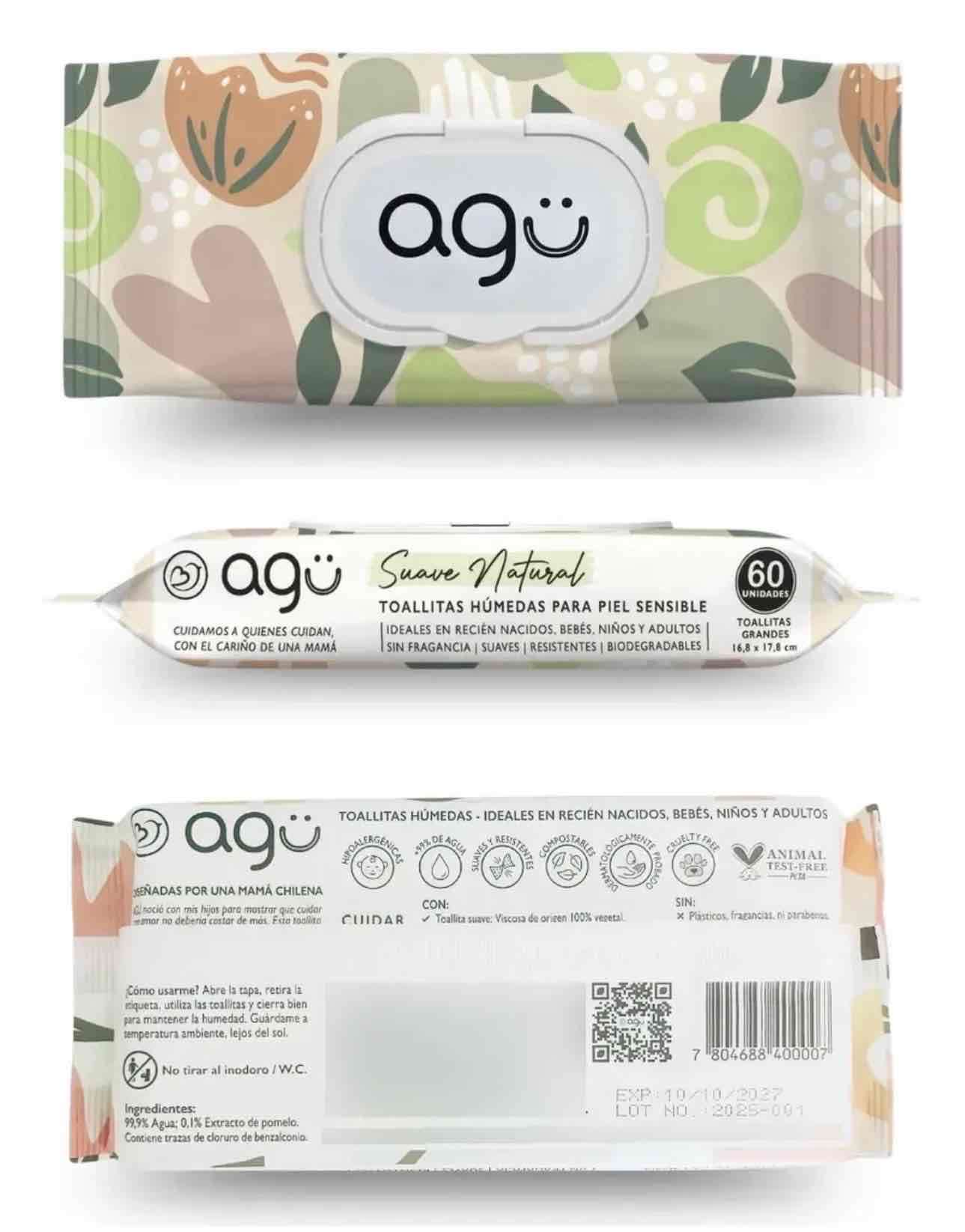 Toallitas húmedas AGÜ para piel sensible - miniatura 2