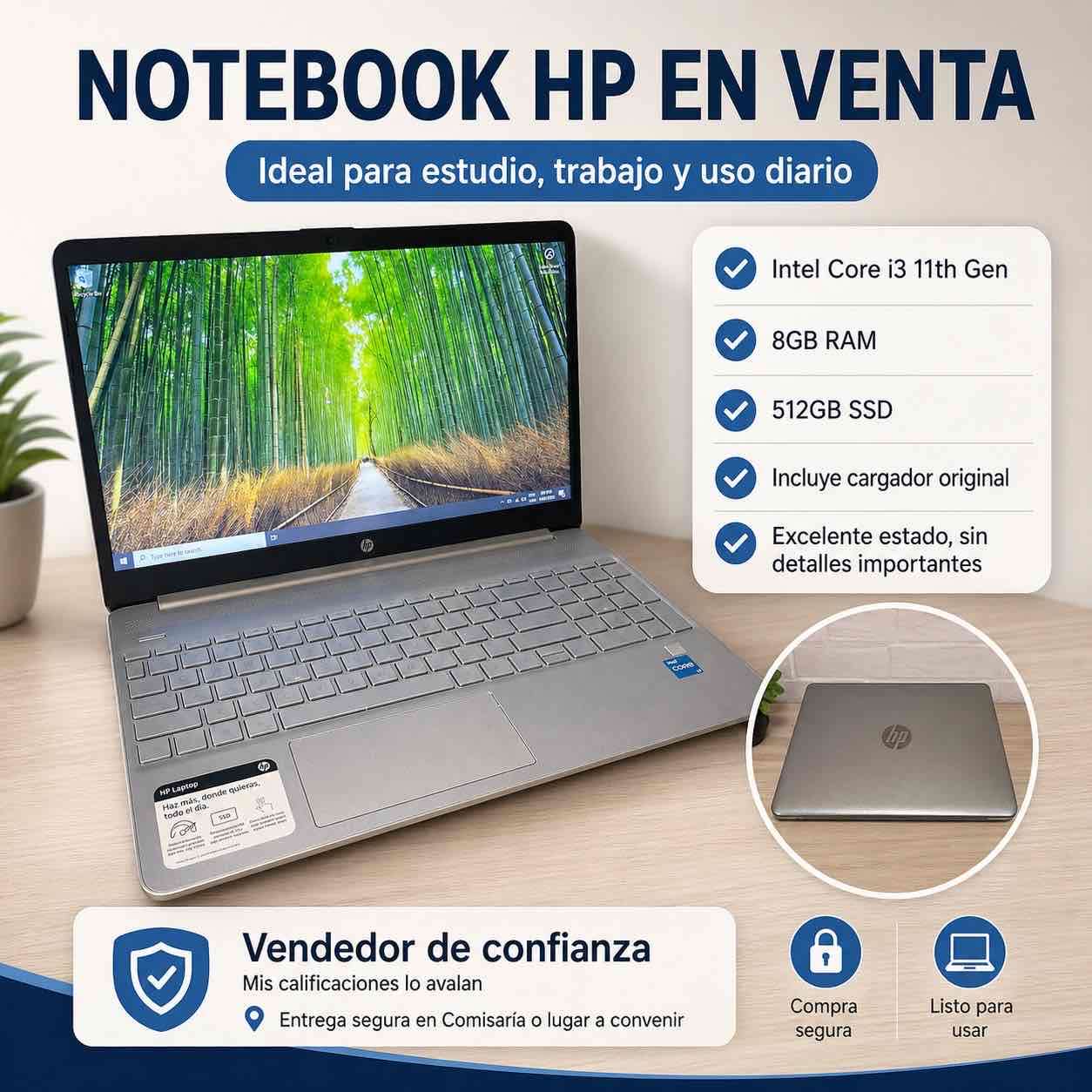 Notebook HP Core i3 11va Gen - miniatura 1