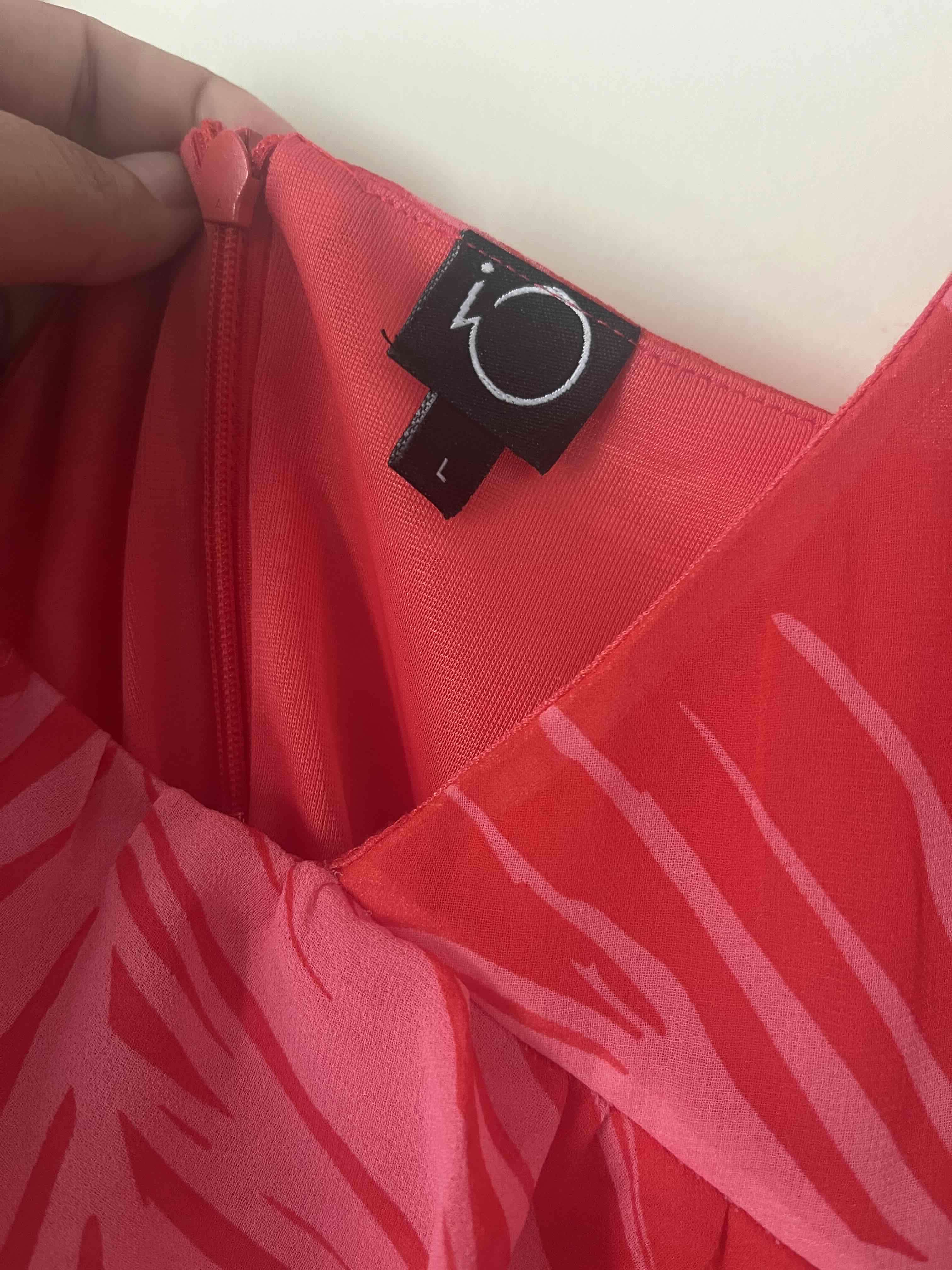 Vestido largo rojo estampado iO - miniatura 2