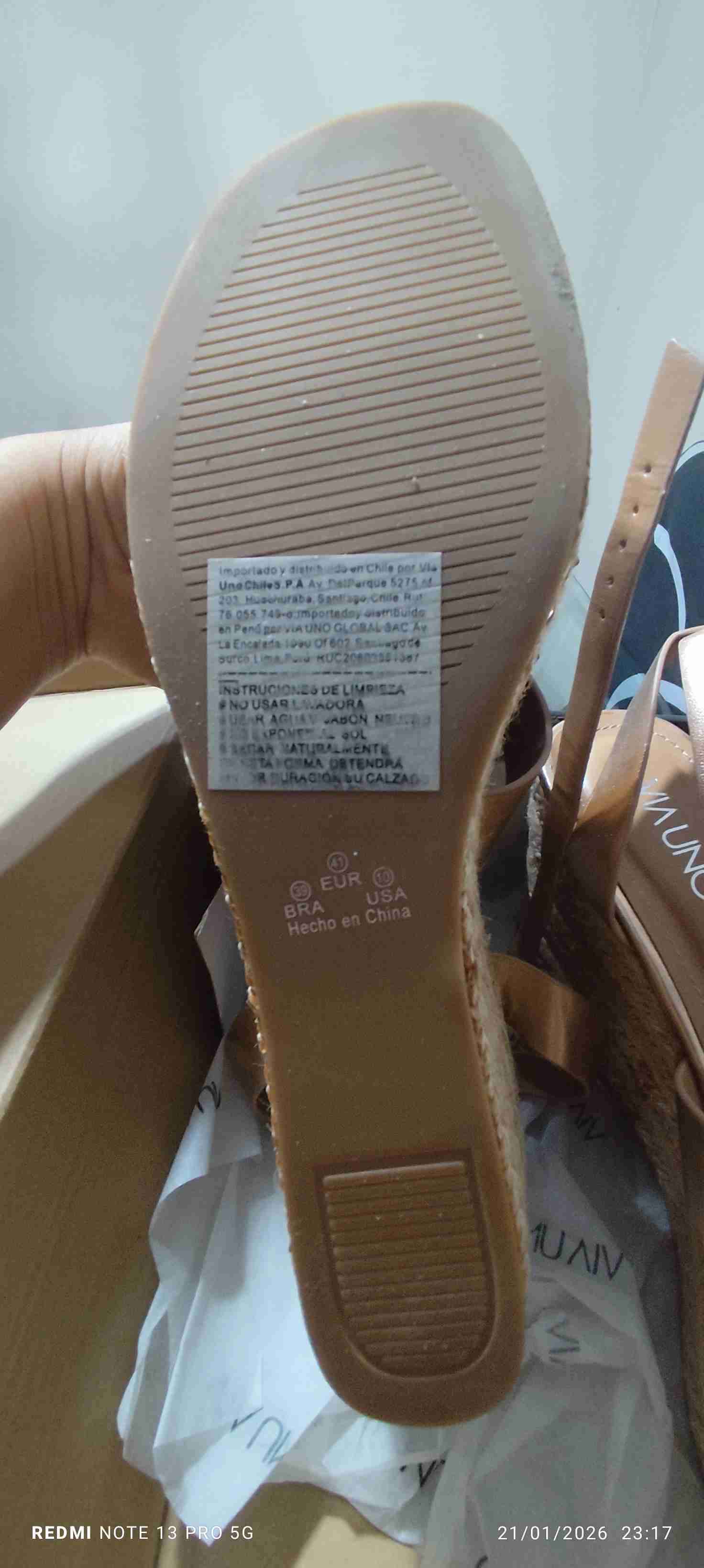 Sandalias plataforma beige brillantes - miniatura 4