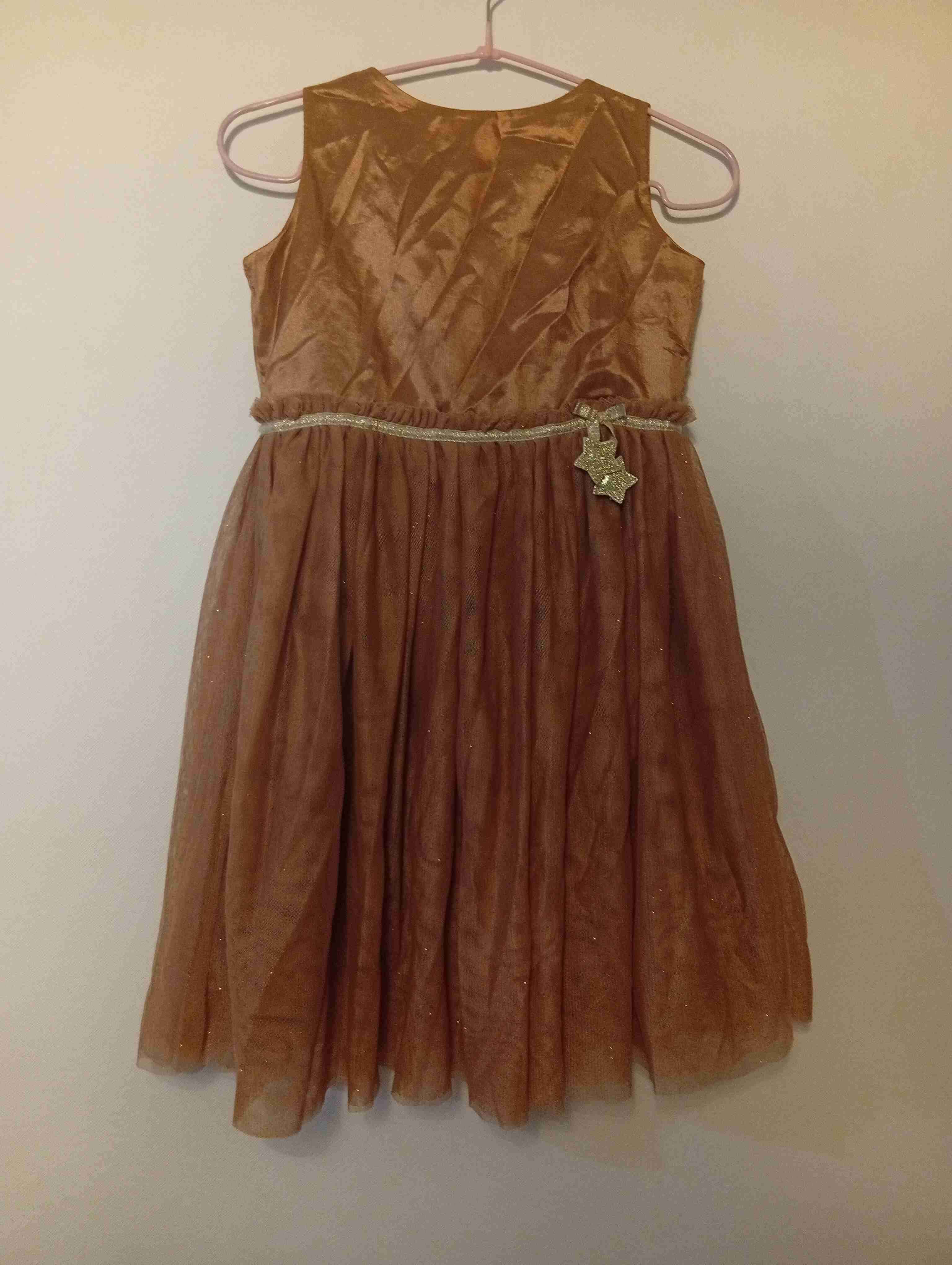 Vestido de fiesta dorado niña - miniatura 1