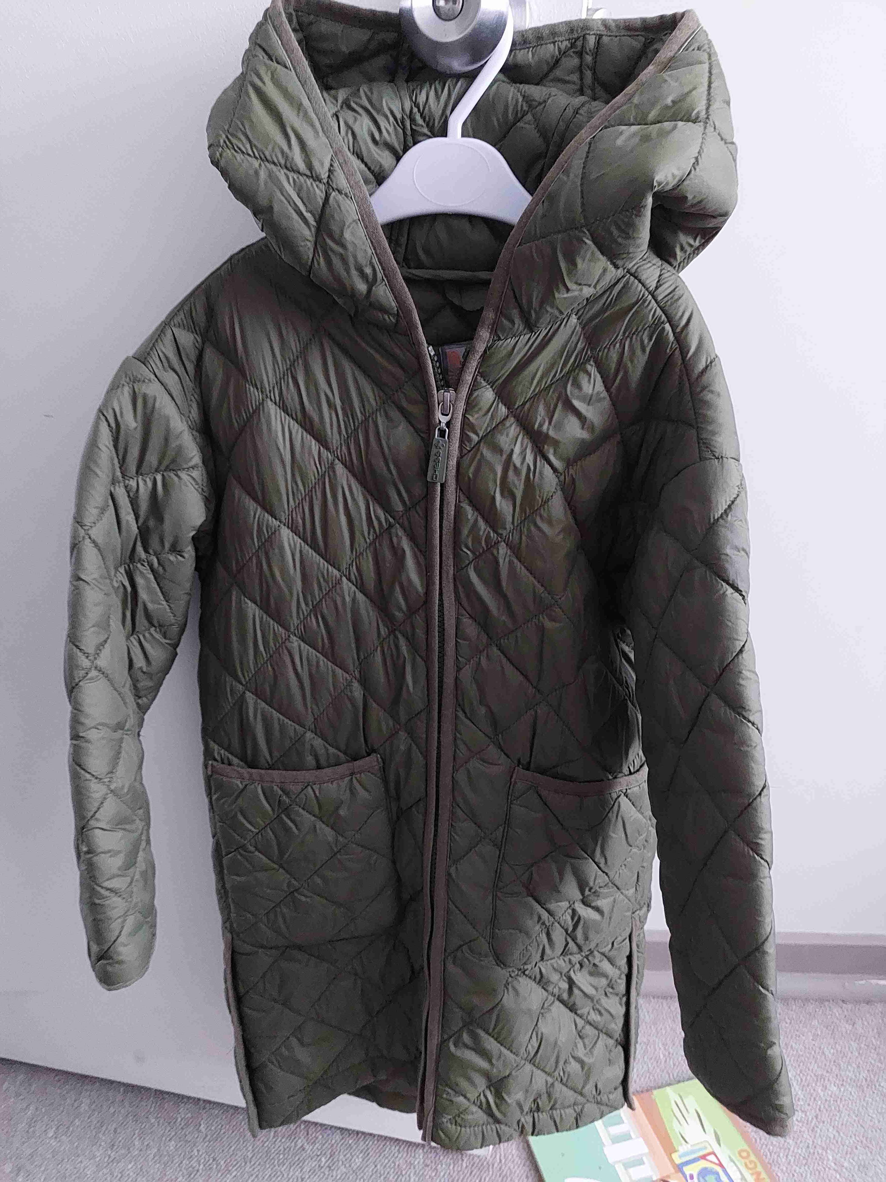 Abrigo acolchado verde con capucha - miniatura 2