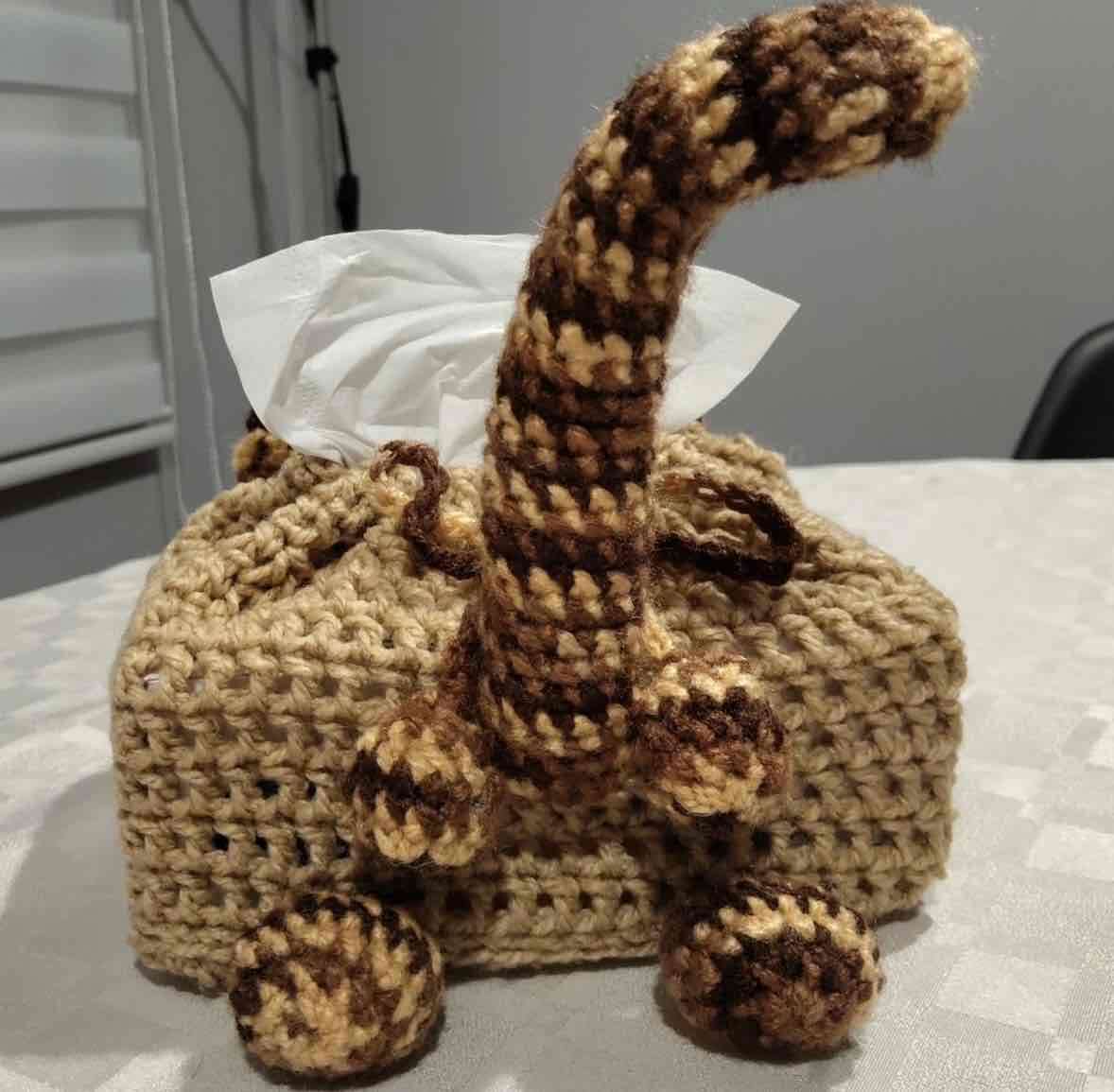 Portapañuelos tejido de gato - miniatura 3