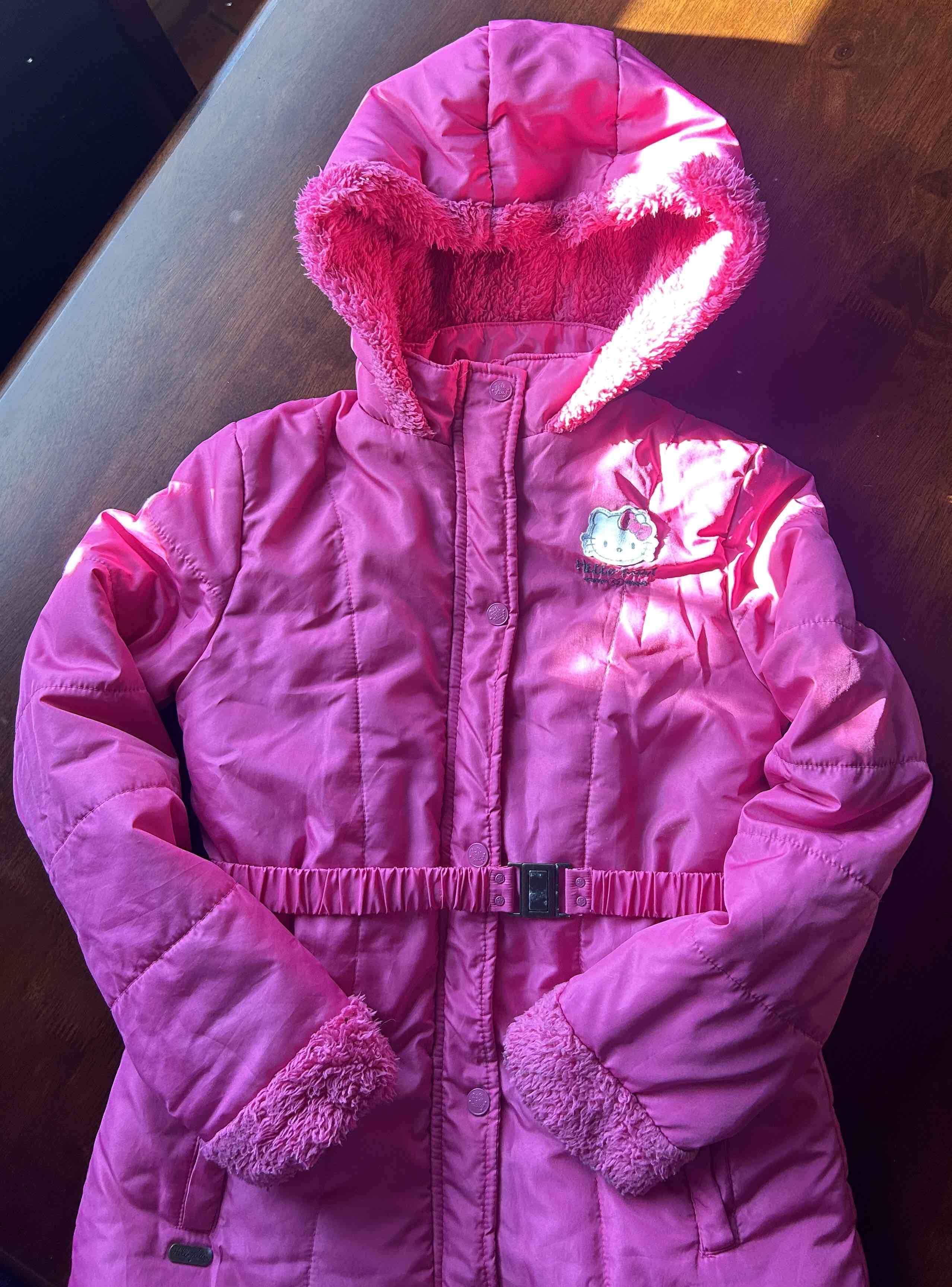 Parka niña, rosa con capucha - miniatura 2