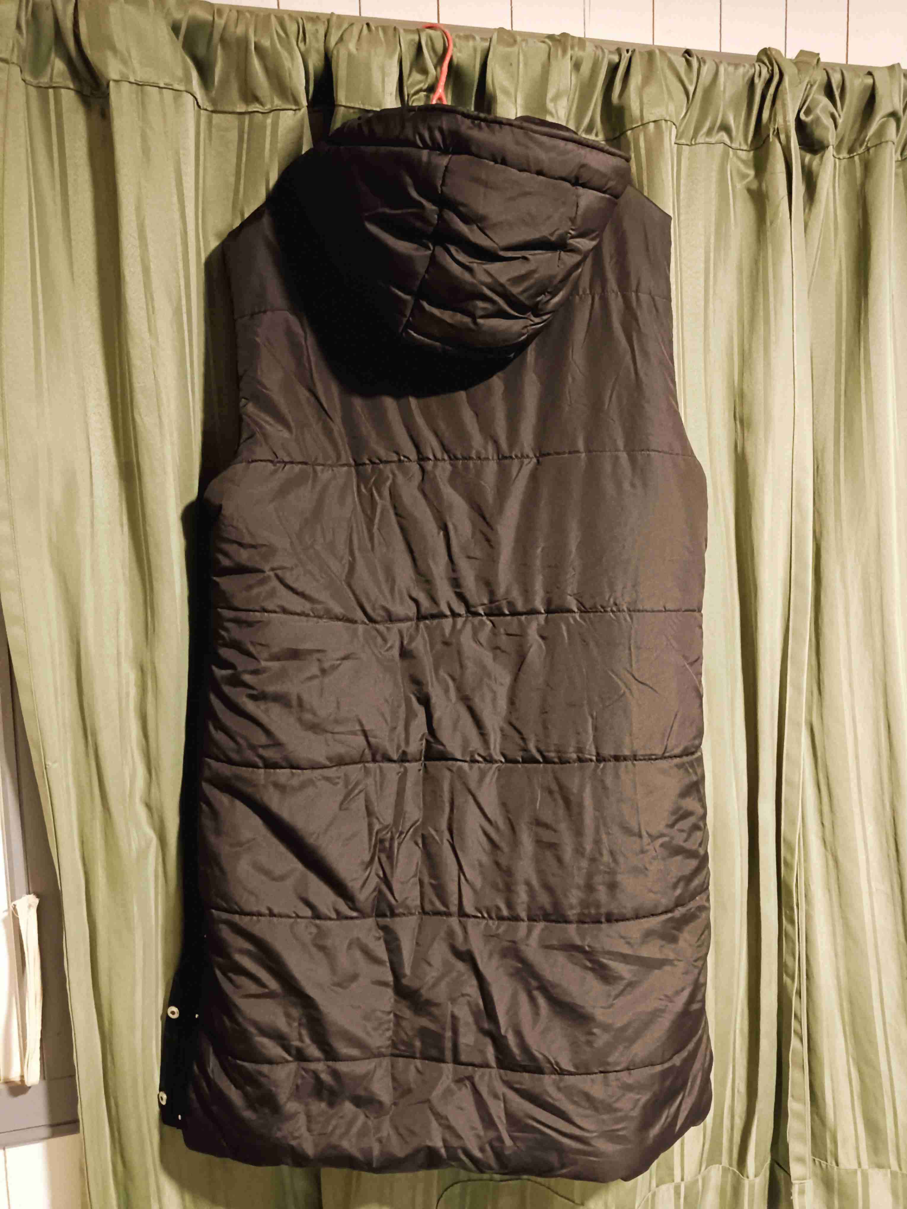 Parka larga mujer sin mangas negra - miniatura 2