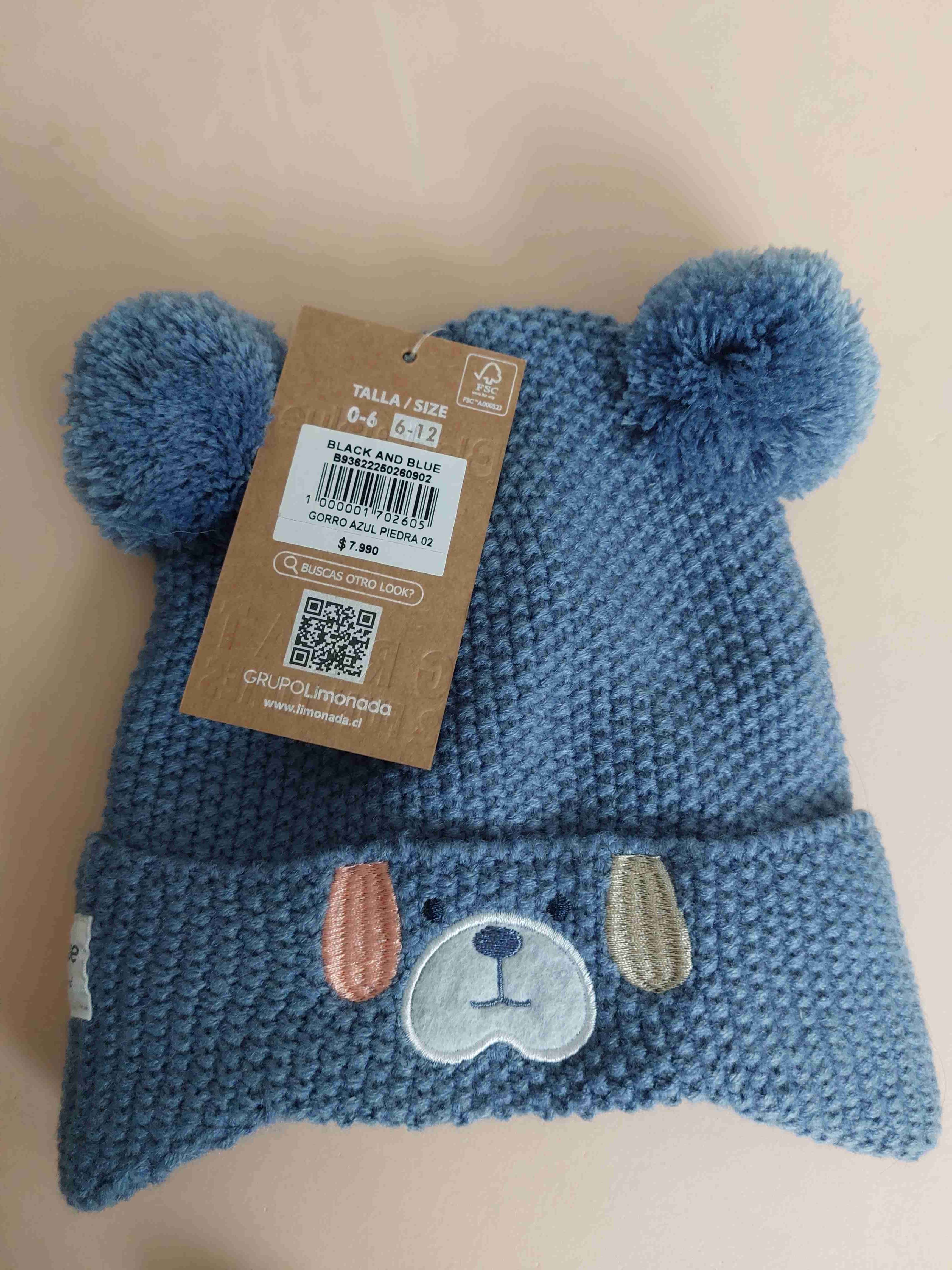 Gorro infantil azul con orejitas - miniatura 1