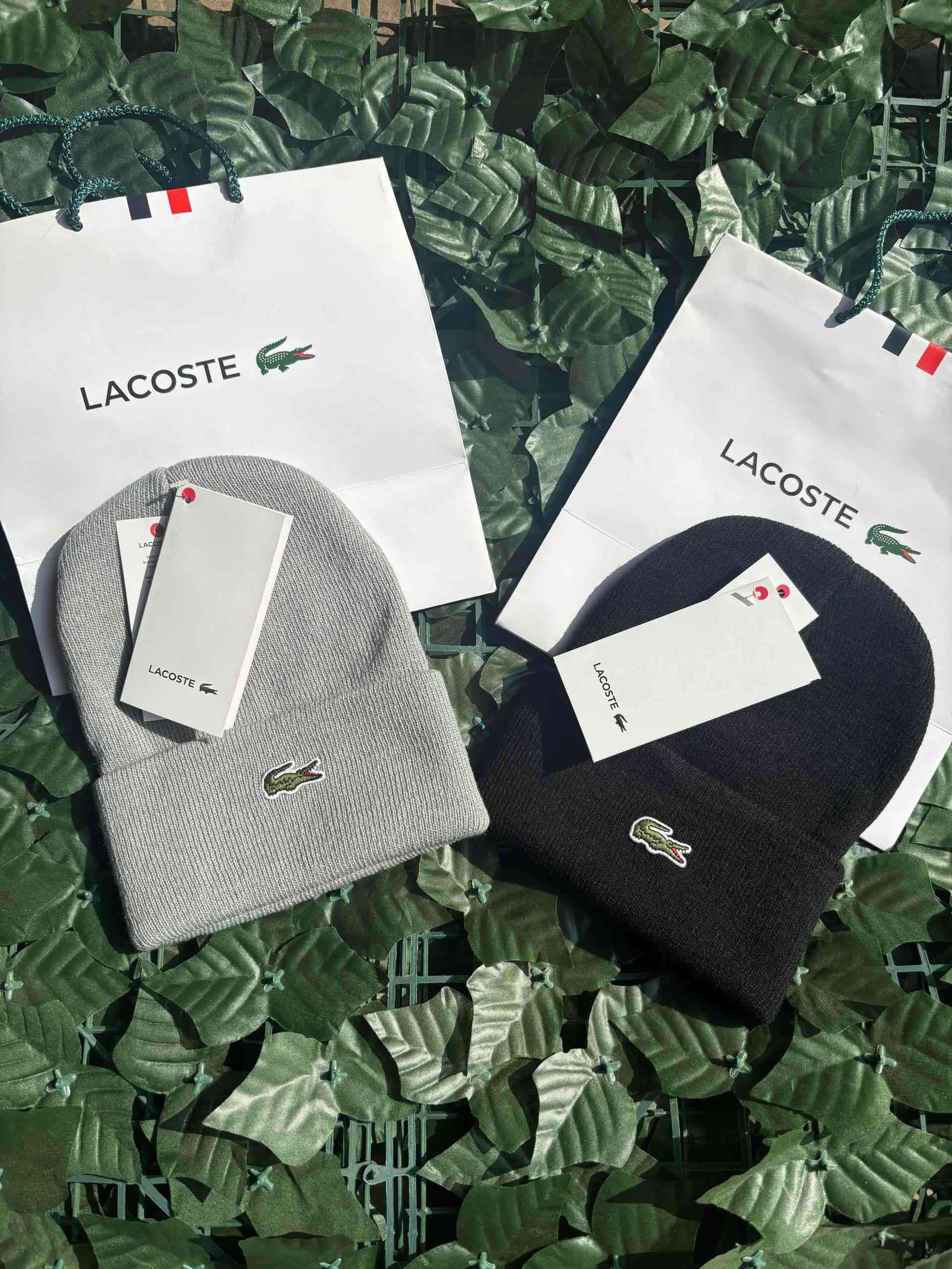 Gorro Lacoste negro y gris nuevo - miniatura 4
